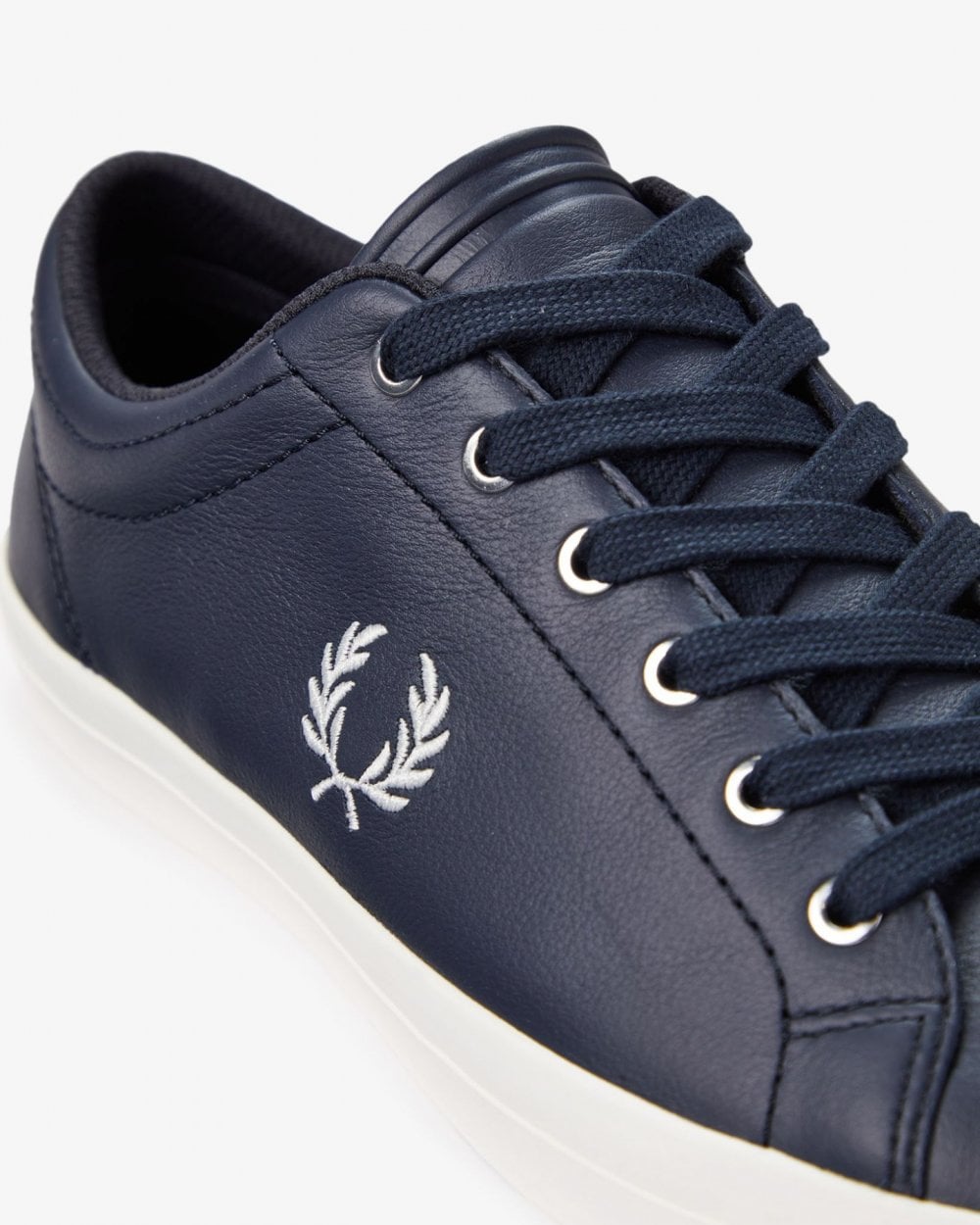 Fred Perry Baseline Mens Leather Trainers - Navy/Snow White 267