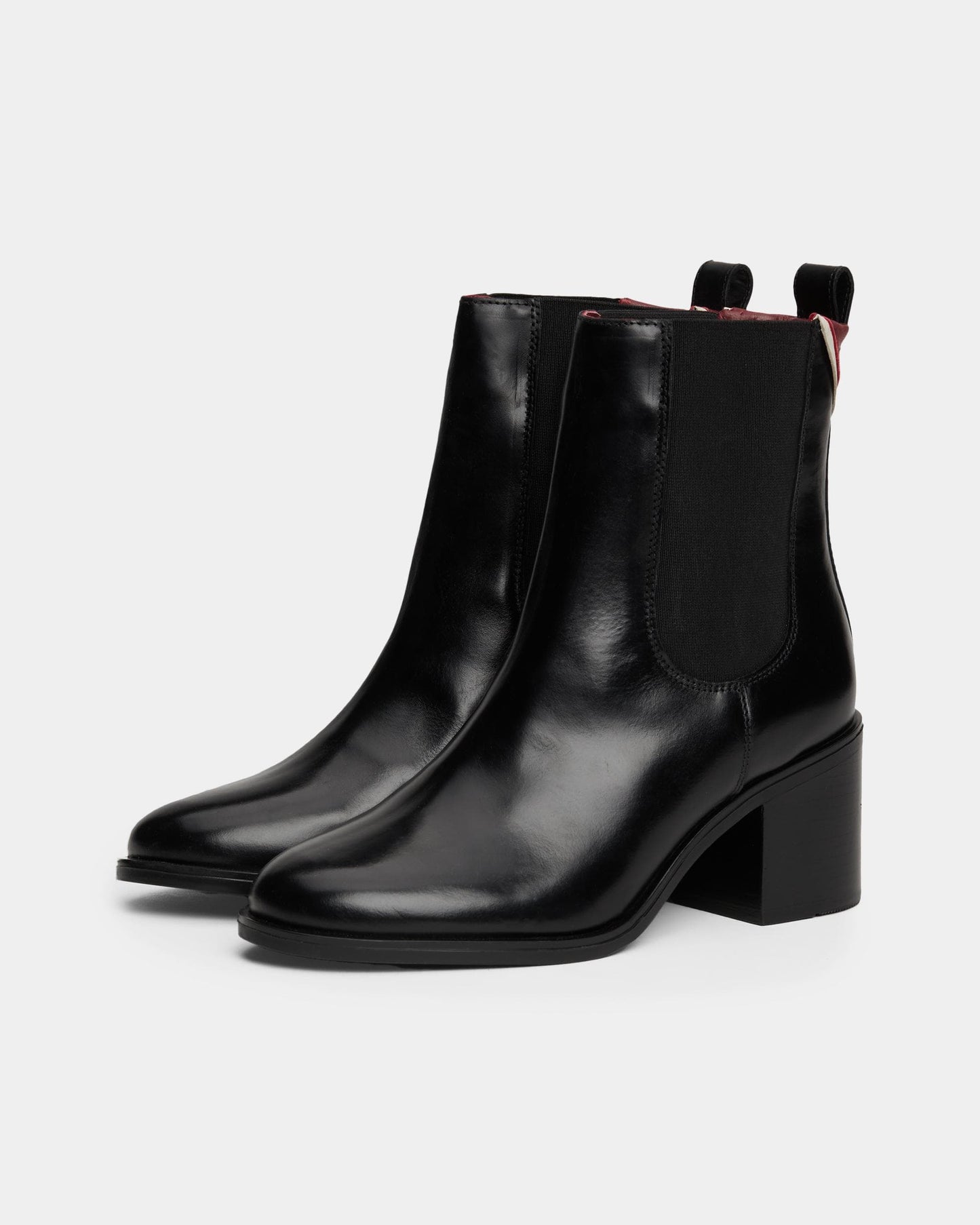 Tommy Hilfiger Premium Leather Mid-Heel Womens Booties