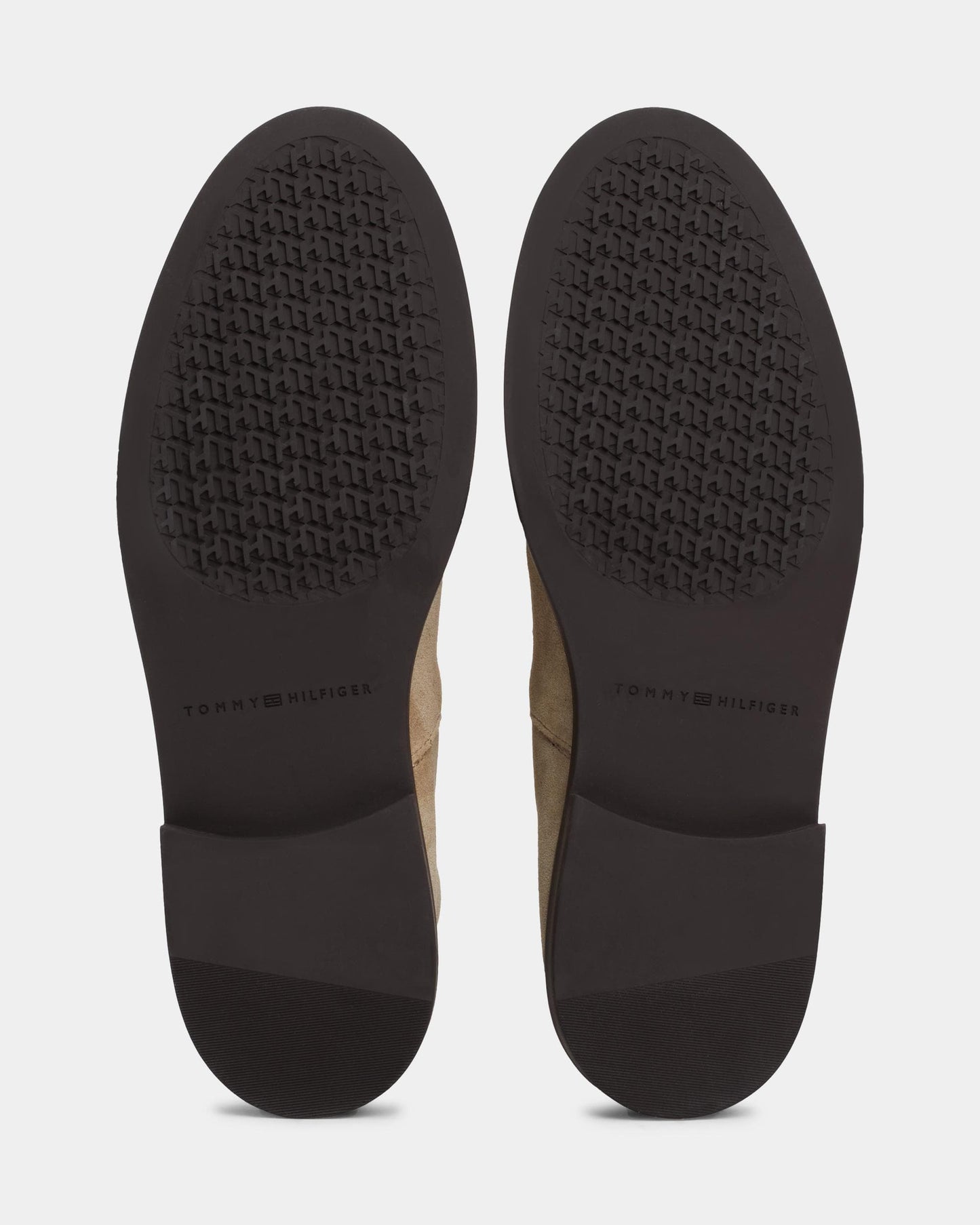 Tommy Hilfiger Flag Low-Heel Suede Womens Chelsea Boots - Beige