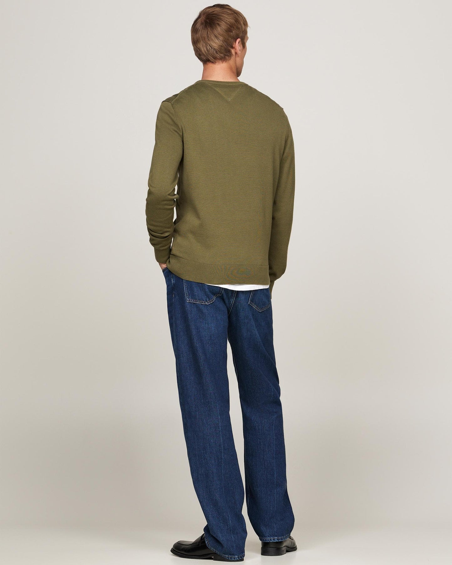 Tommy Hilfiger Core Essential Cotton Crew Mens Sweatshirt - Utility Olive