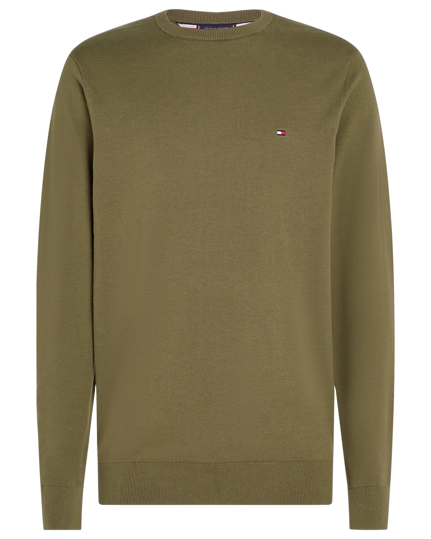 Tommy Hilfiger Core Essential Cotton Crew Mens Sweatshirt - Utility Olive
