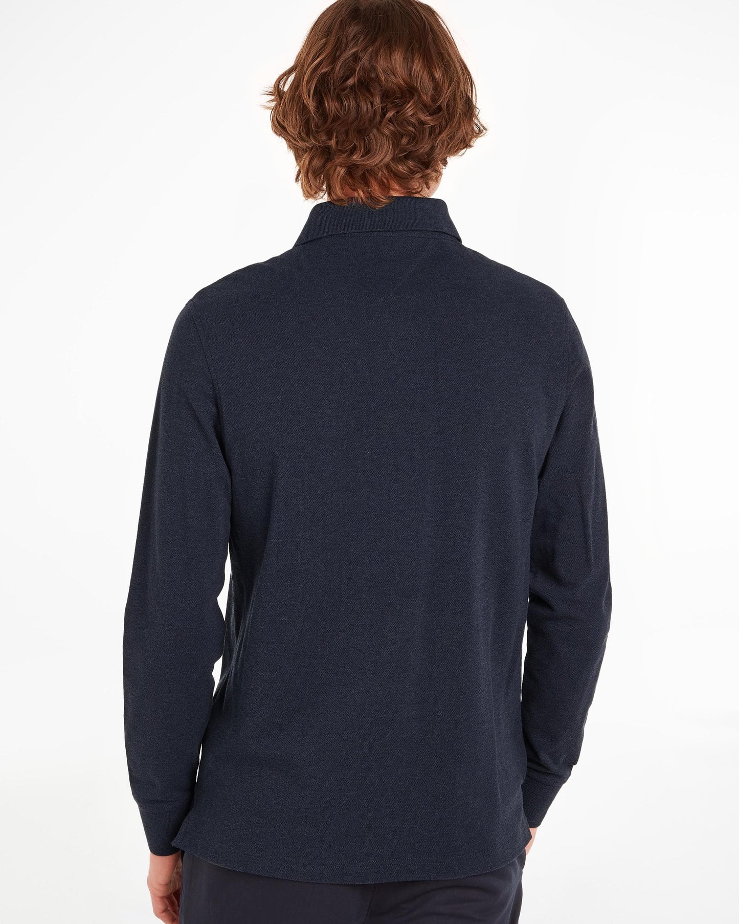 Tommy Hilfiger 1985 Regular Long Sleeve Mens Polo Shirt - Faded Indigo Heather