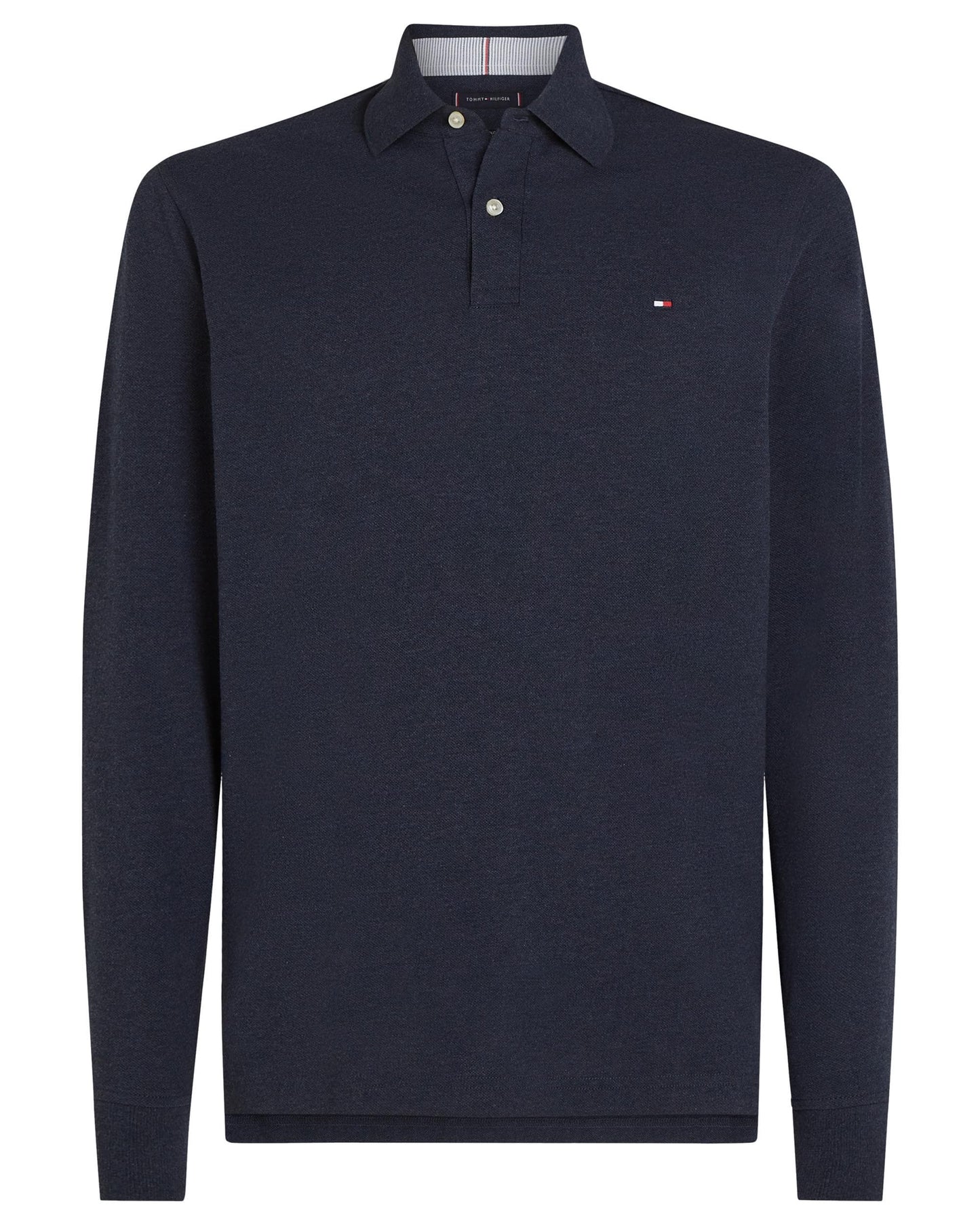 Tommy Hilfiger 1985 Regular Long Sleeve Mens Polo Shirt - Faded Indigo Heather