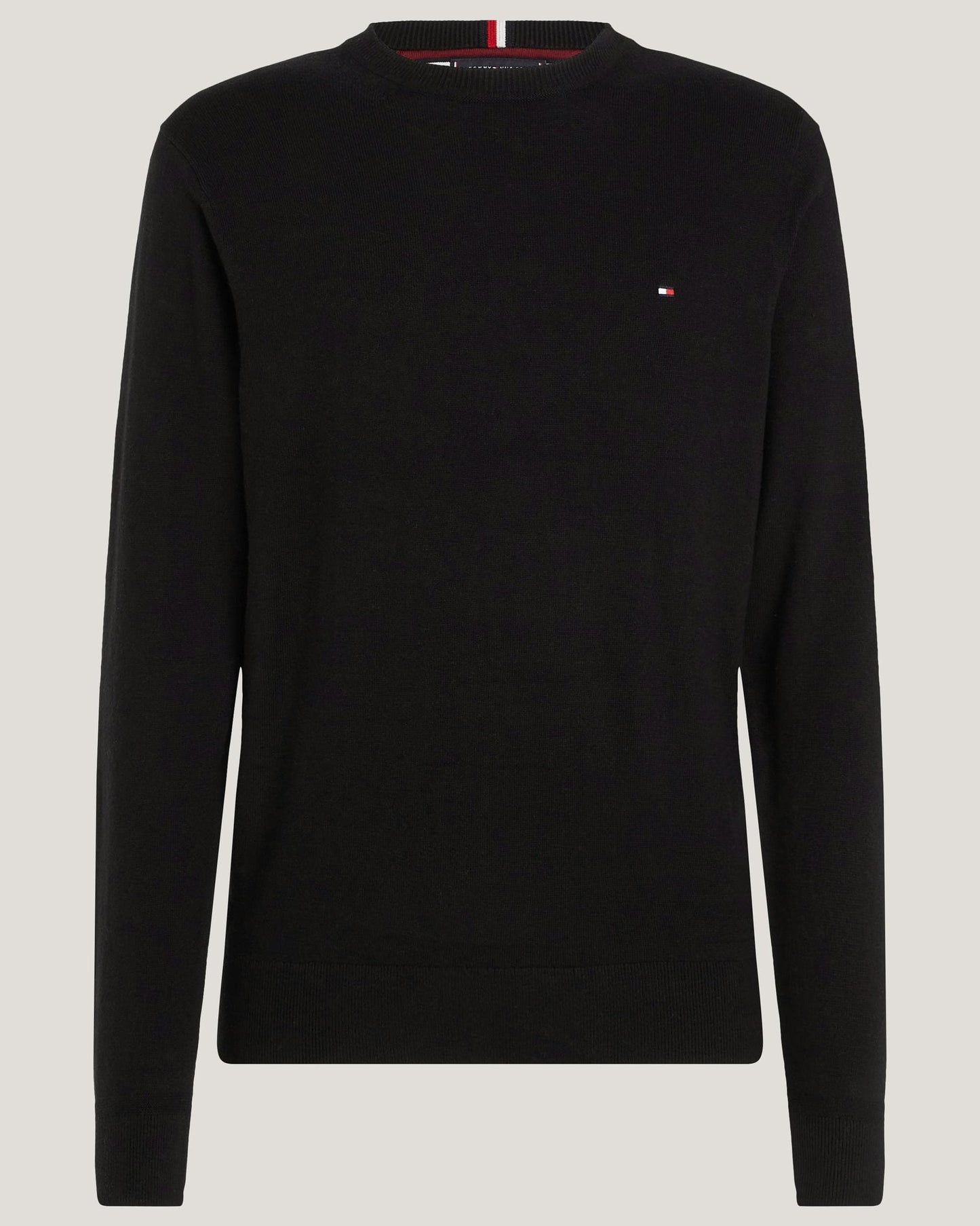 Tommy Hilfiger Organic Cotton Cashmere Mens Crew Sweater - Black