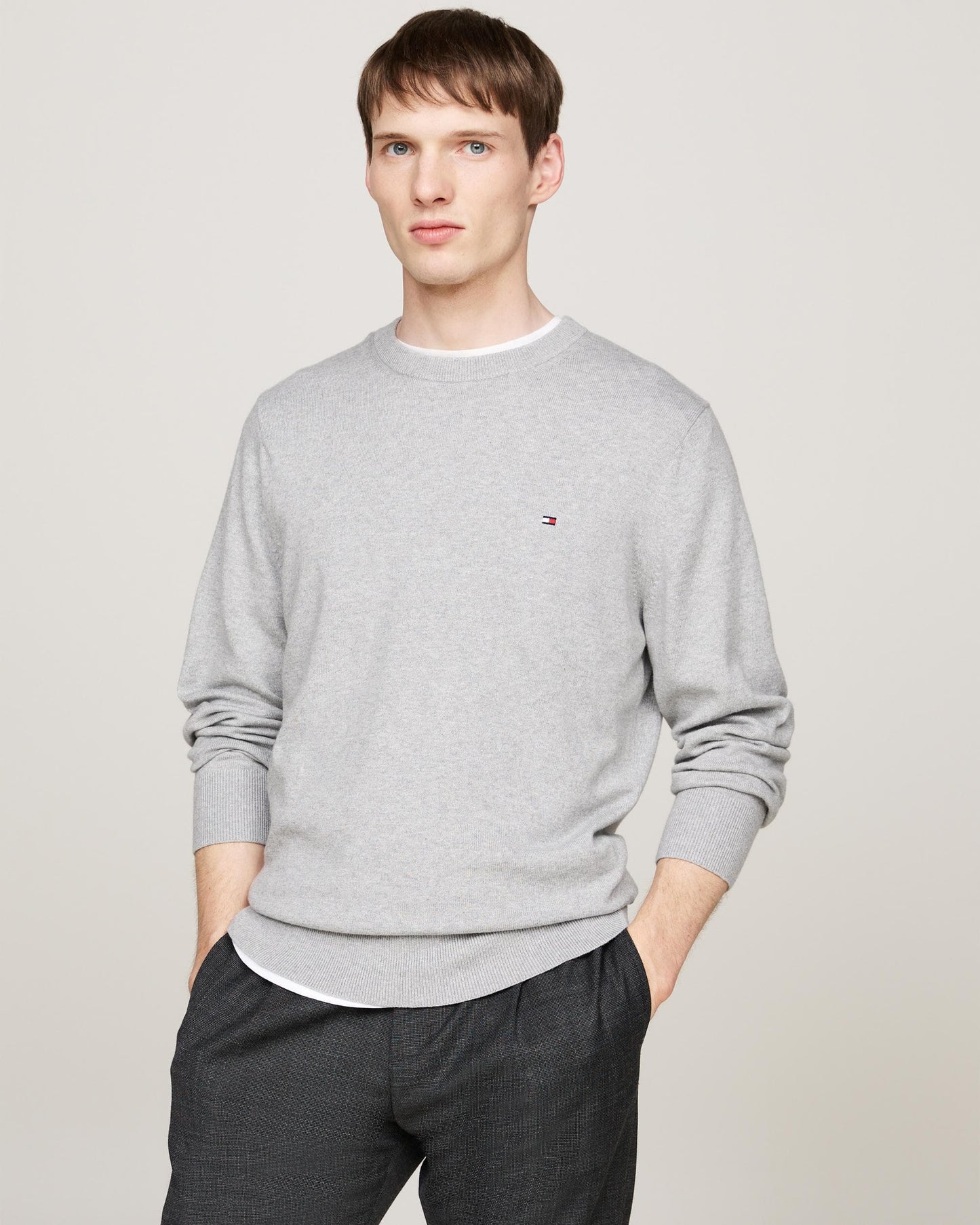 Tommy Hilfiger Organic Cotton Cashmere Mens Crew Sweater