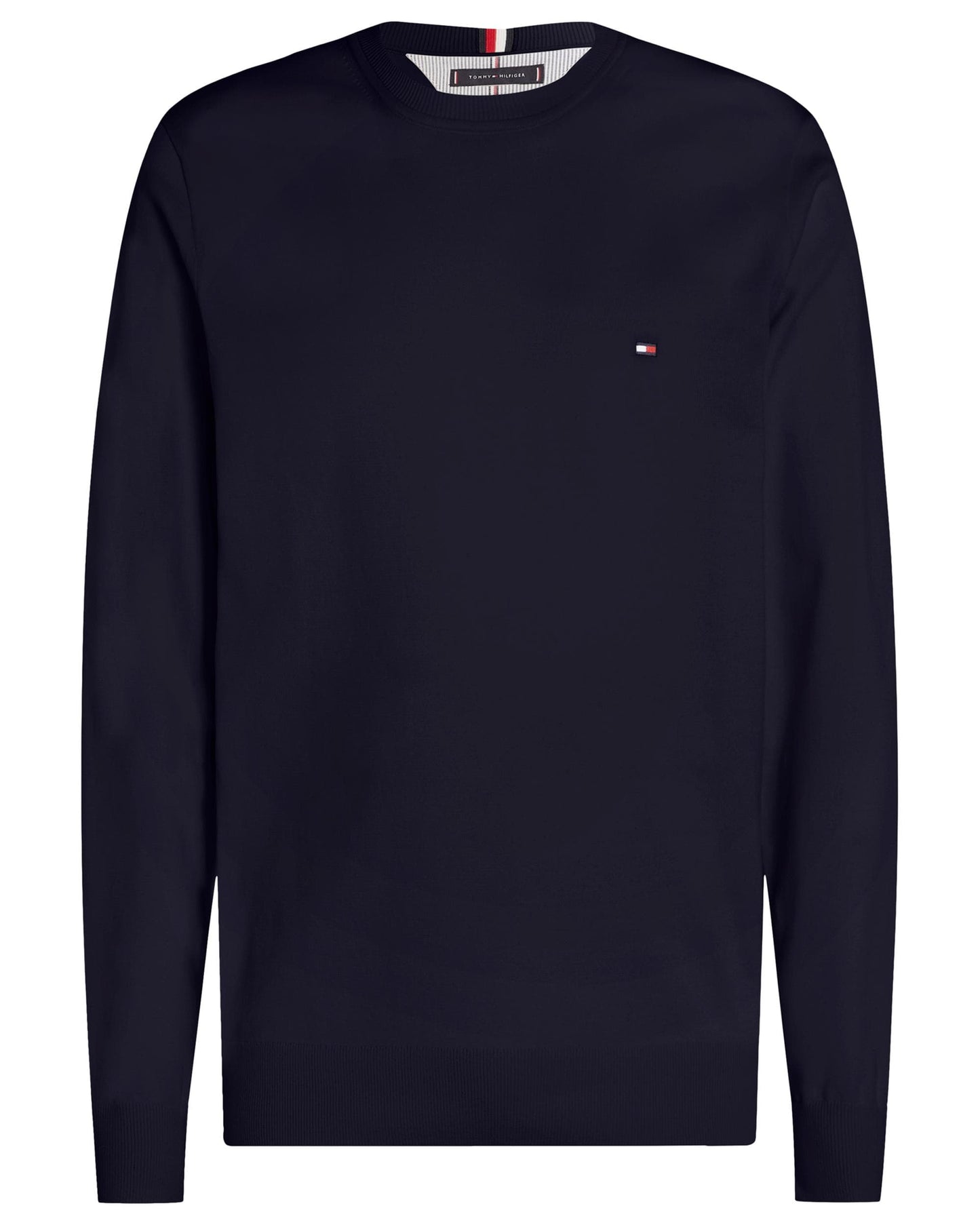 Tommy Hilfiger Pima Organic Cotton Mens Cashmere V-Neck Jumper - Desert Sky