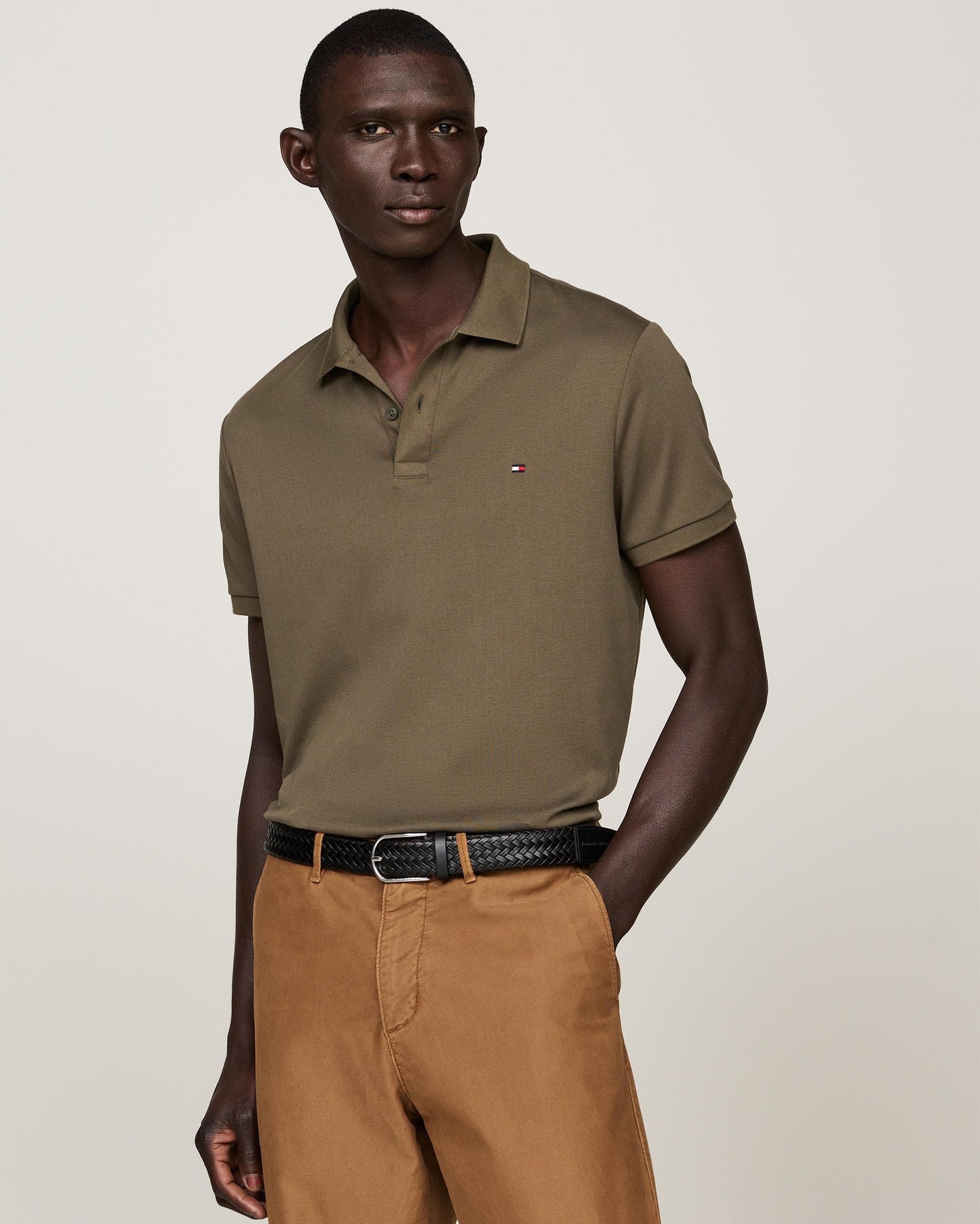 Tommy Hilfiger Liquid Cotton Essential Mens Polo - Army Green