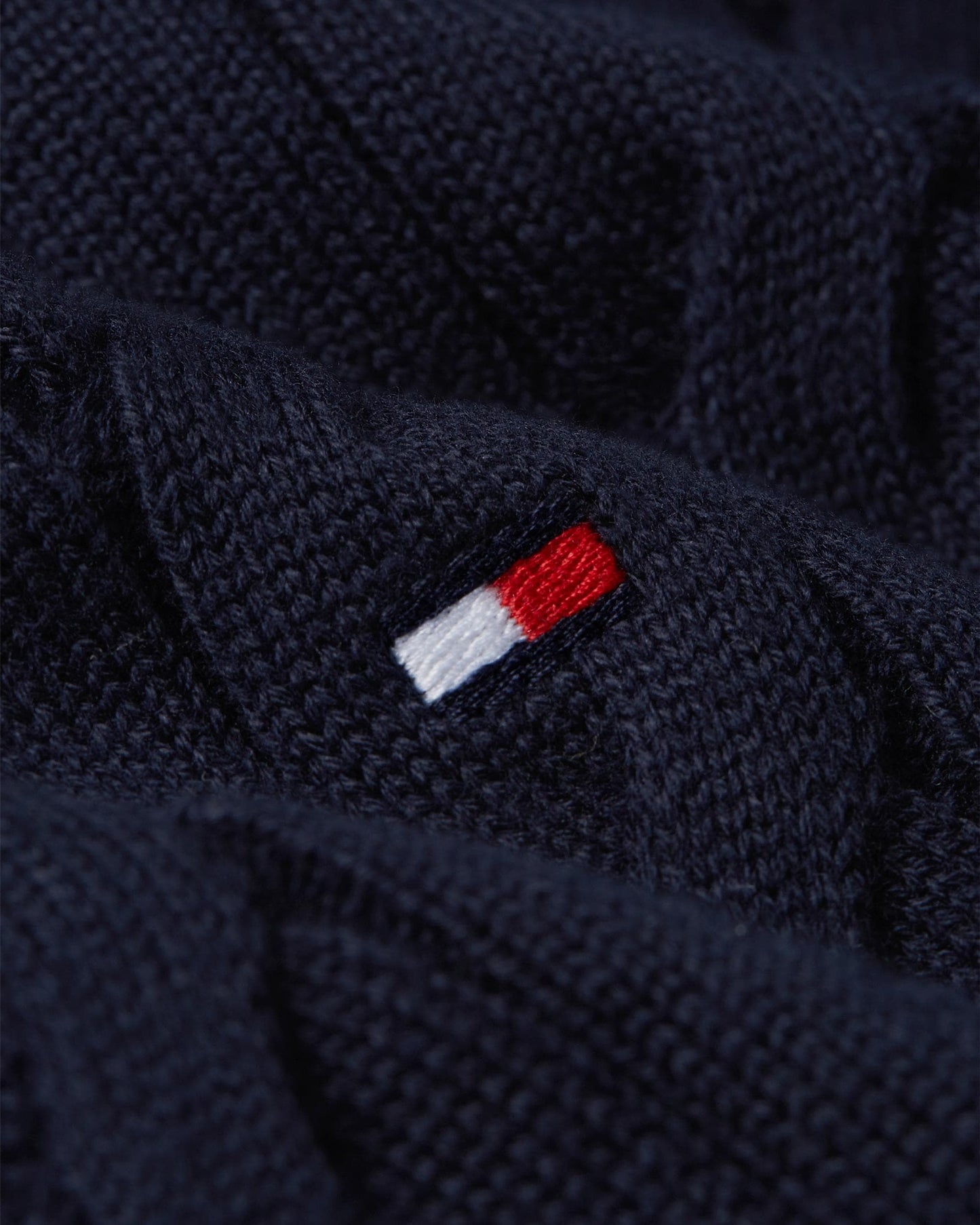 Tommy Hilfiger Classic Cotton Cable Mens Half Zip Mock Sweatshirt - Desert Sky