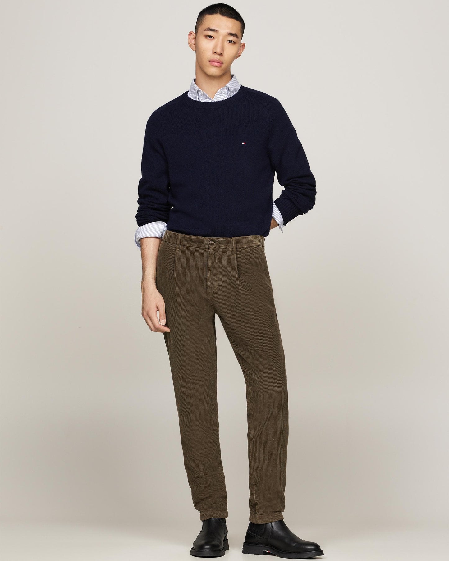 Tommy Hilfiger Lambswool Mens Crew Neck Jumper - Desert Sky