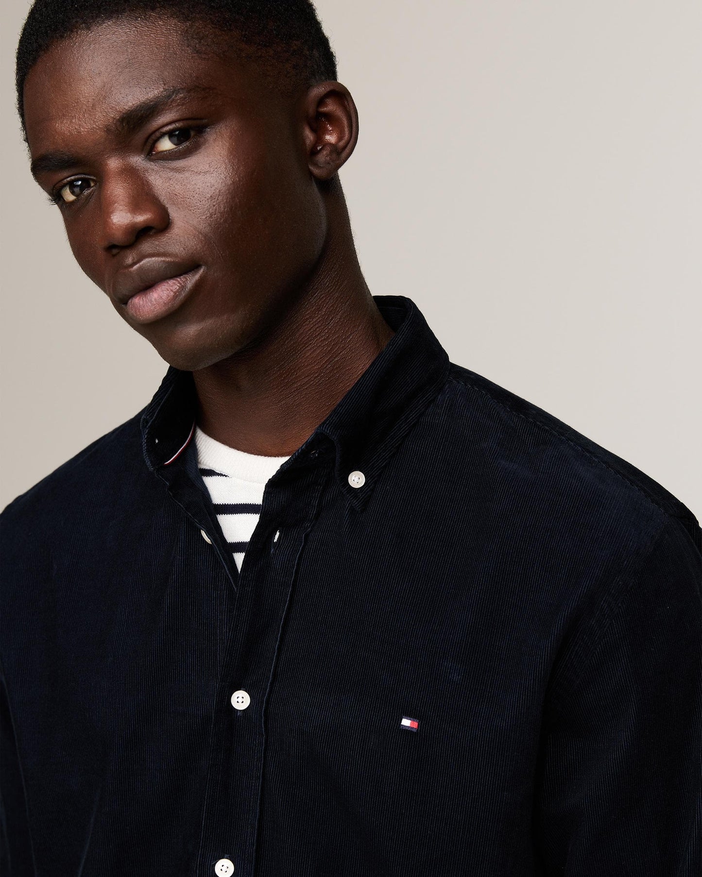 Tommy Hilfiger Tommy Hilfiger Solid Corduroy Mens Long Sleeve Shirt