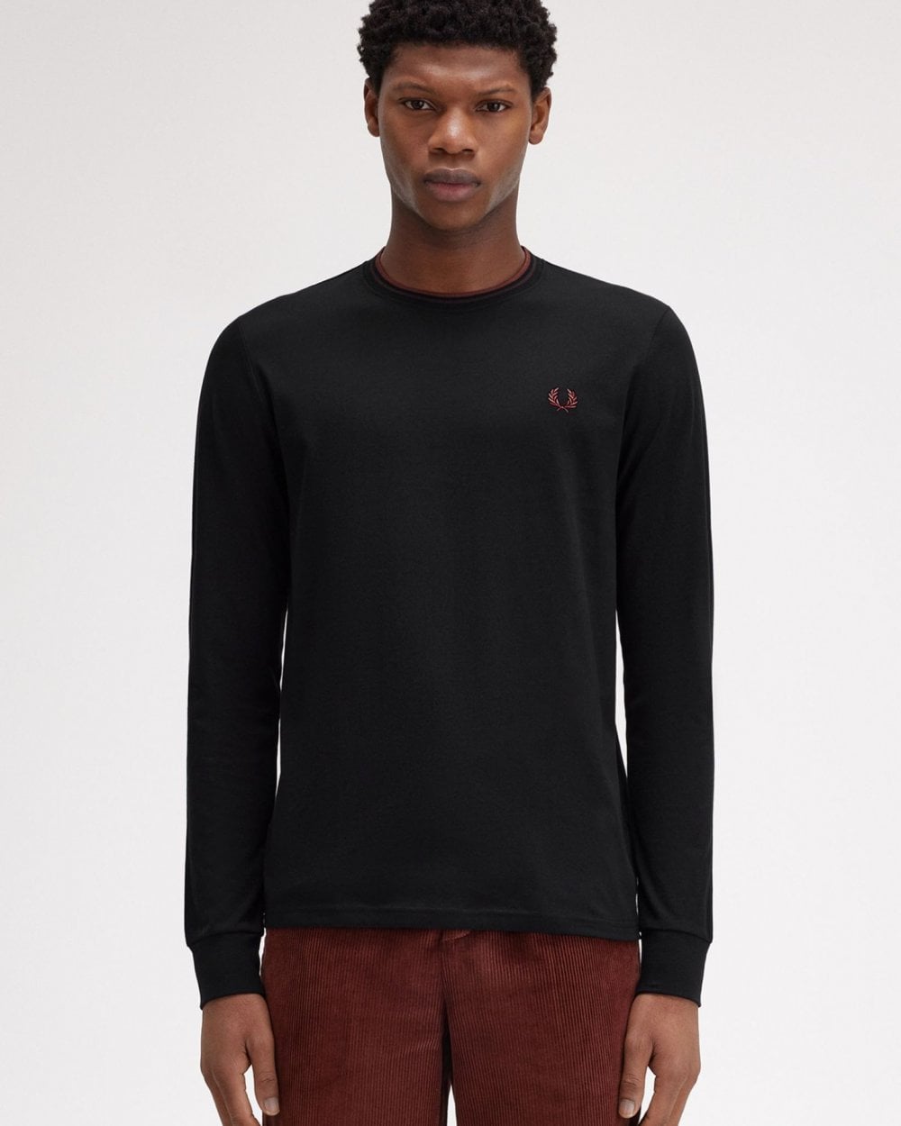 Fred Perry Mens Long Sleeve Twin Tipped T-Shirt