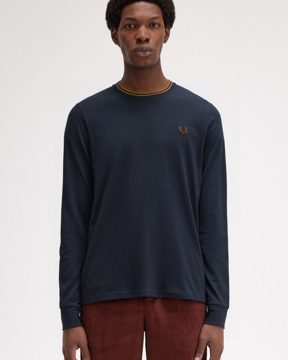 Fred Perry Mens Long Sleeve Twin Tipped T-Shirt
