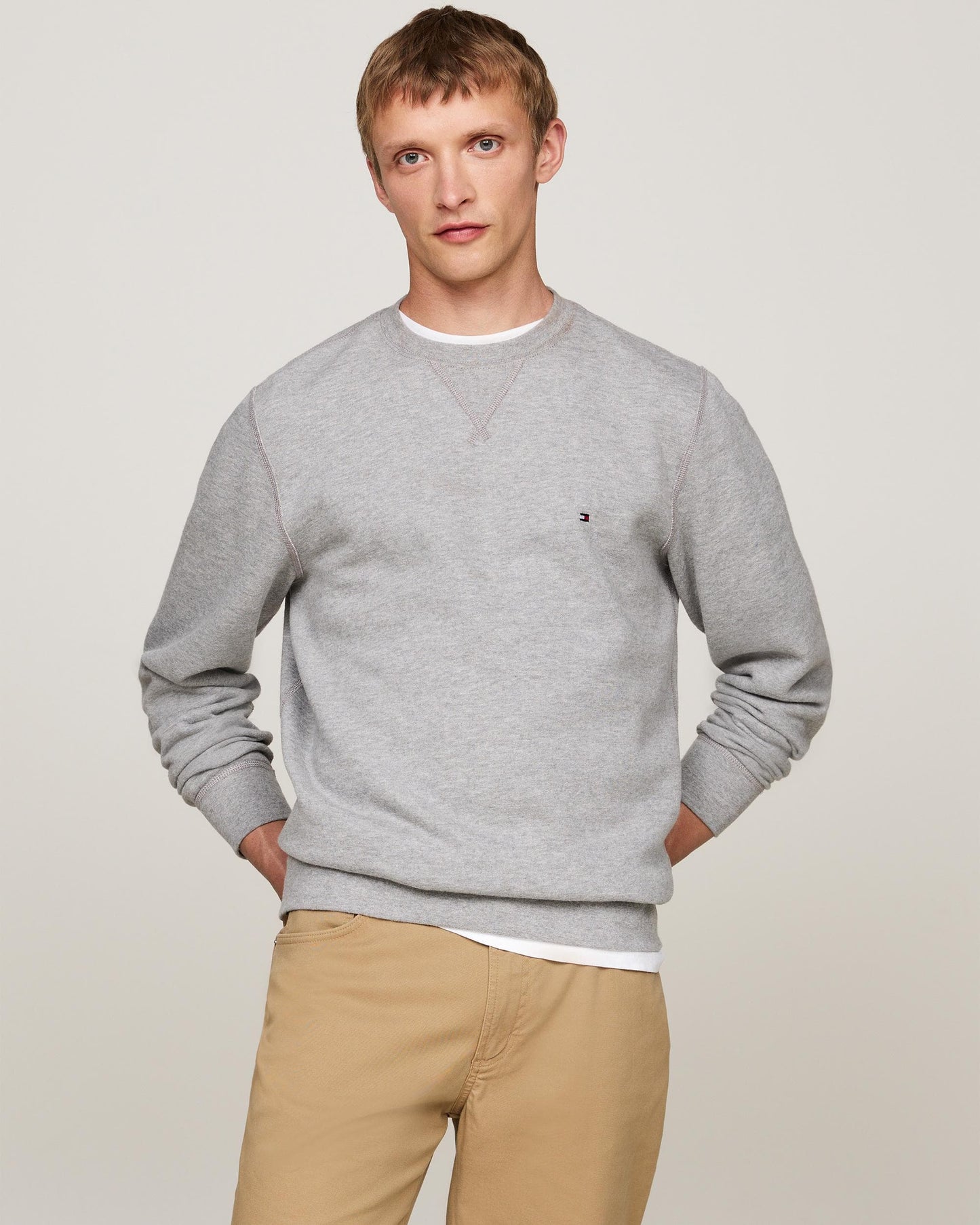 Tommy Hilfiger Essential Fleece Mens Sweatshirt - Medium Grey Heather