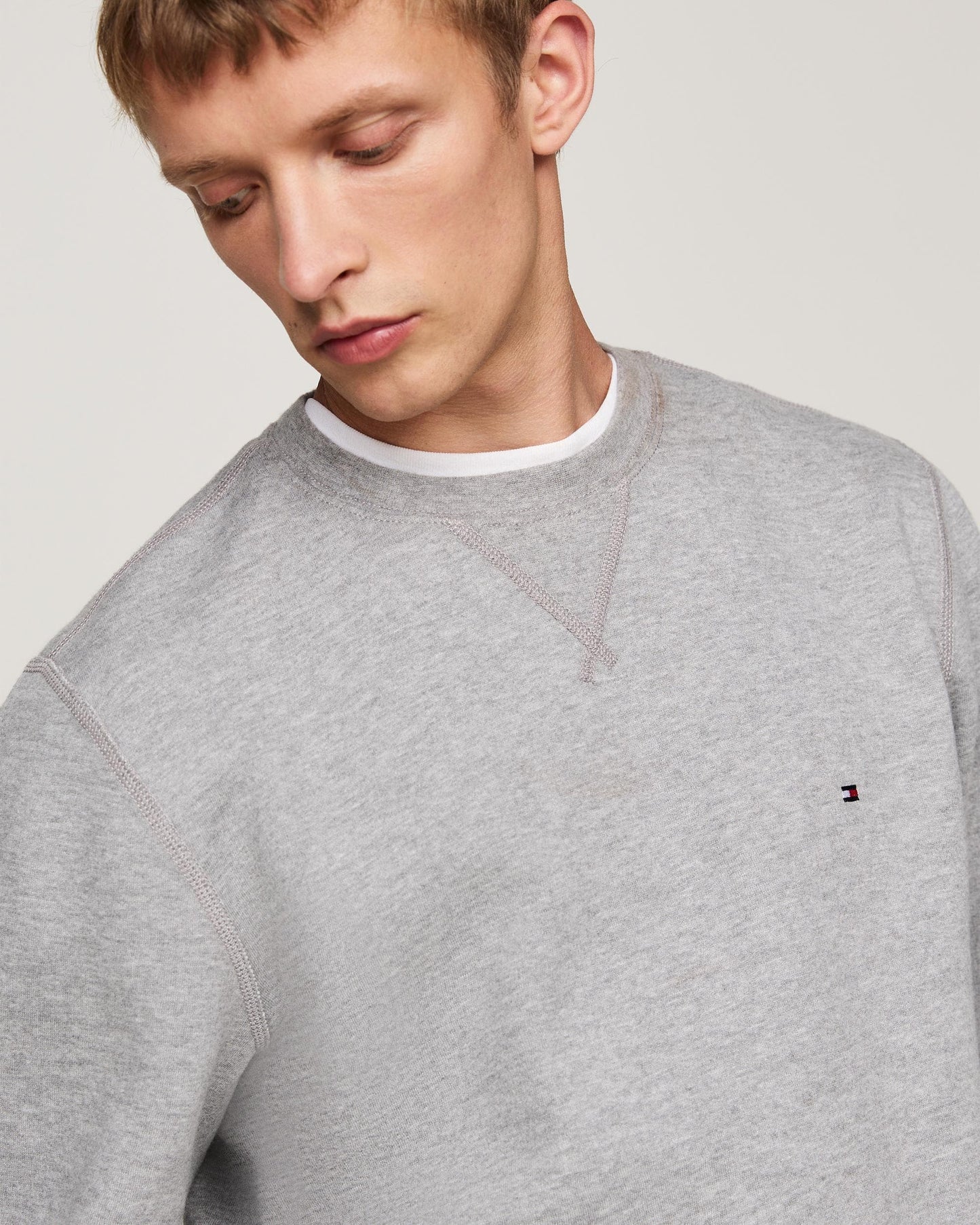 Tommy Hilfiger Essential Fleece Mens Sweatshirt - Medium Grey Heather