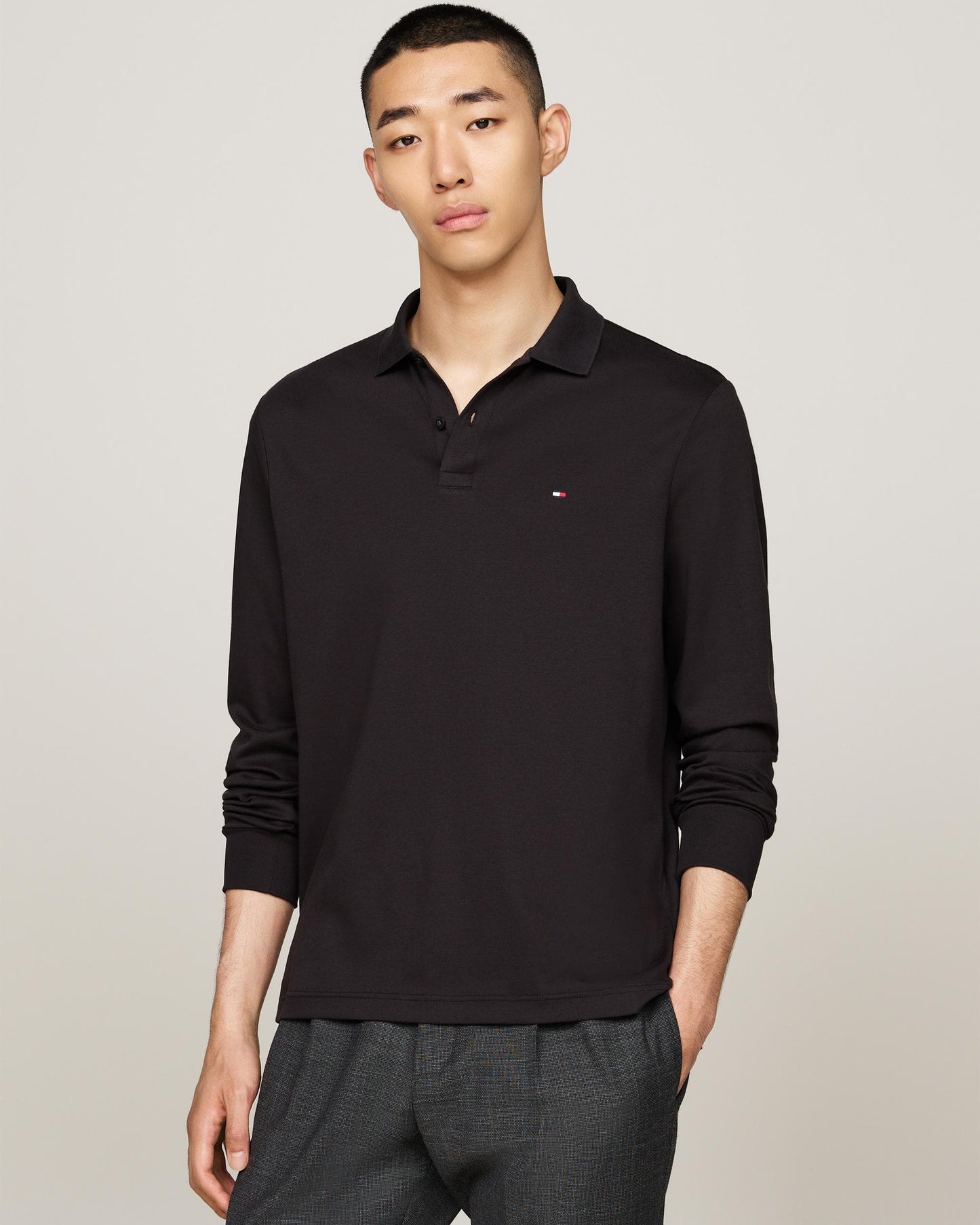 Tommy Hilfiger Liquid Cotton Mens Long Sleeve Polo