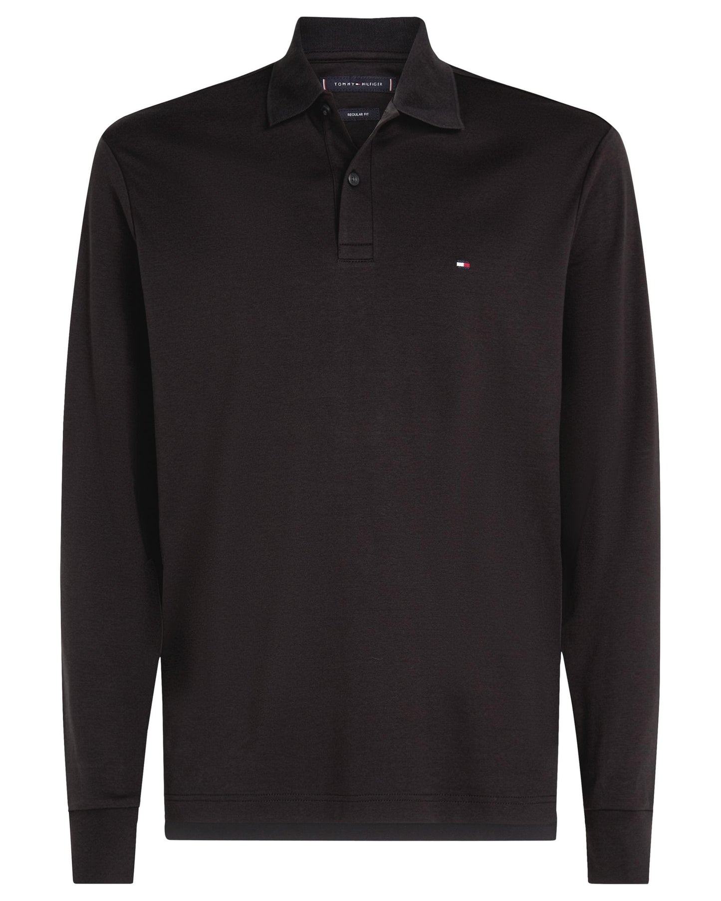Tommy Hilfiger Liquid Cotton Mens Long Sleeve Polo - Black