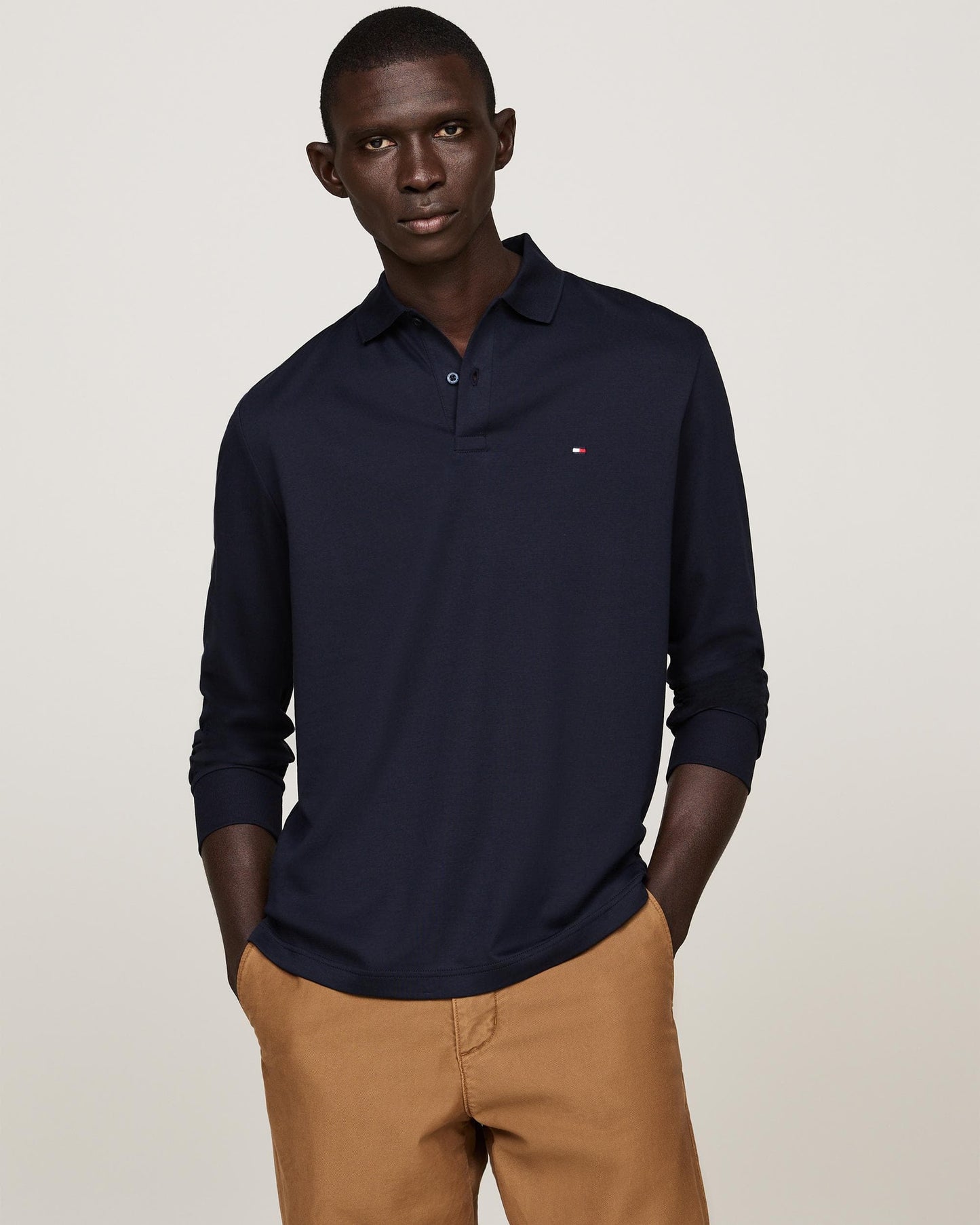 Tommy Hilfiger Liquid Cotton Mens Long Sleeve Polo