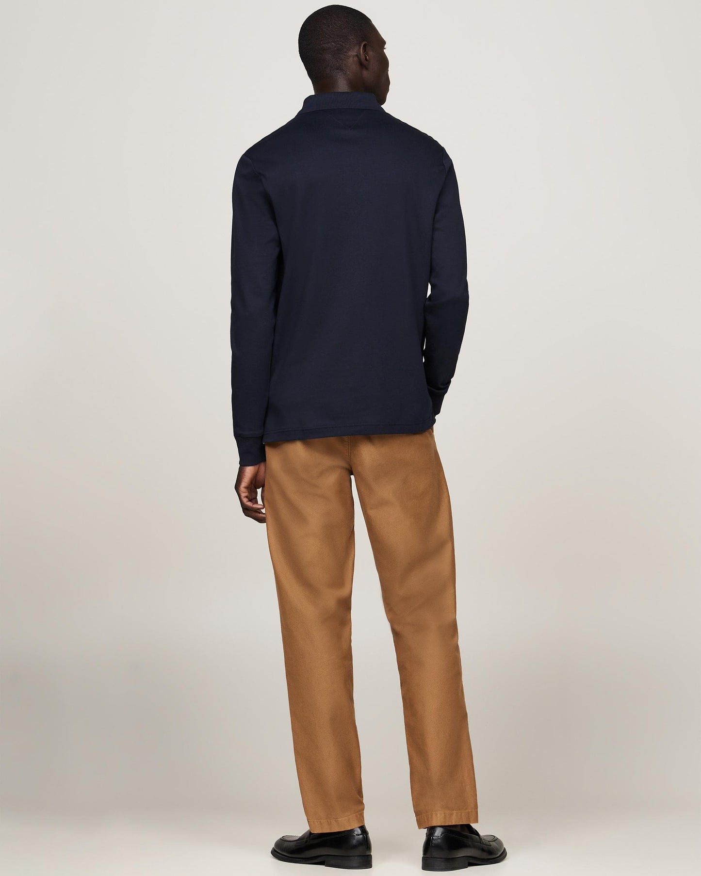 Tommy Hilfiger Liquid Cotton Mens Long Sleeve Polo - Desert Sky