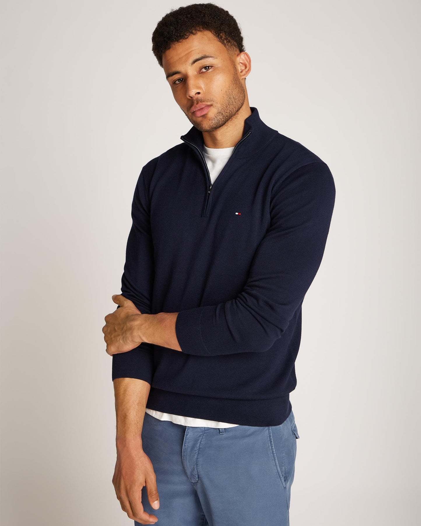 Tommy Hilfiger Essential Cotton 1/4 Zip Mock Mens Sweatshirt