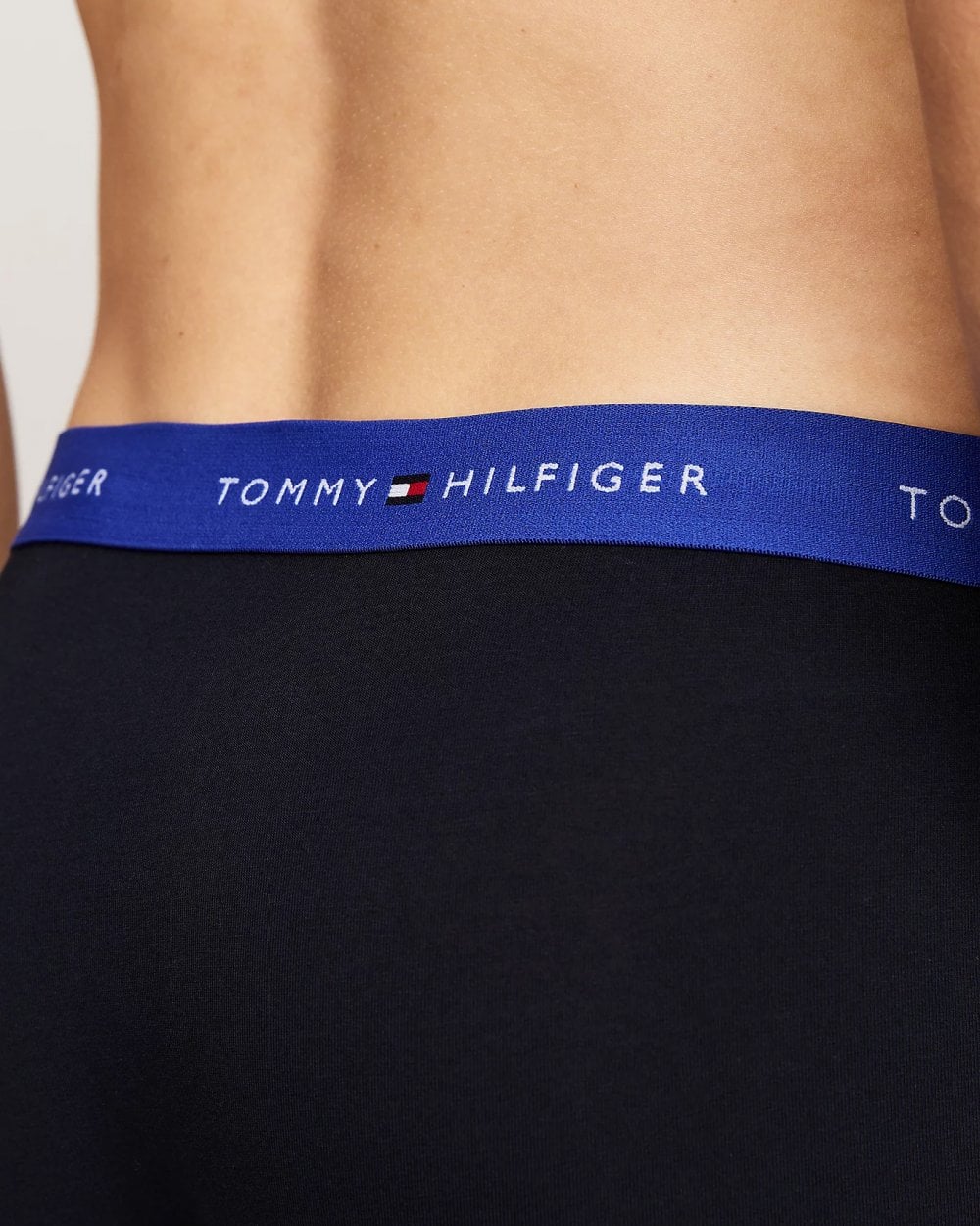Tommy Hilfiger 3 Pack Mens Colour Waistband Trunks - Bright Blue/Deep Crimson/Deep Rouge