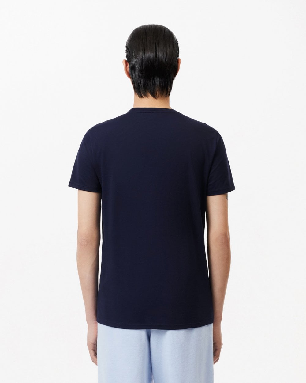 Lacoste Mens Crew Neck Pima Cotton Jersey T-Shirt - Navy Blue 166
