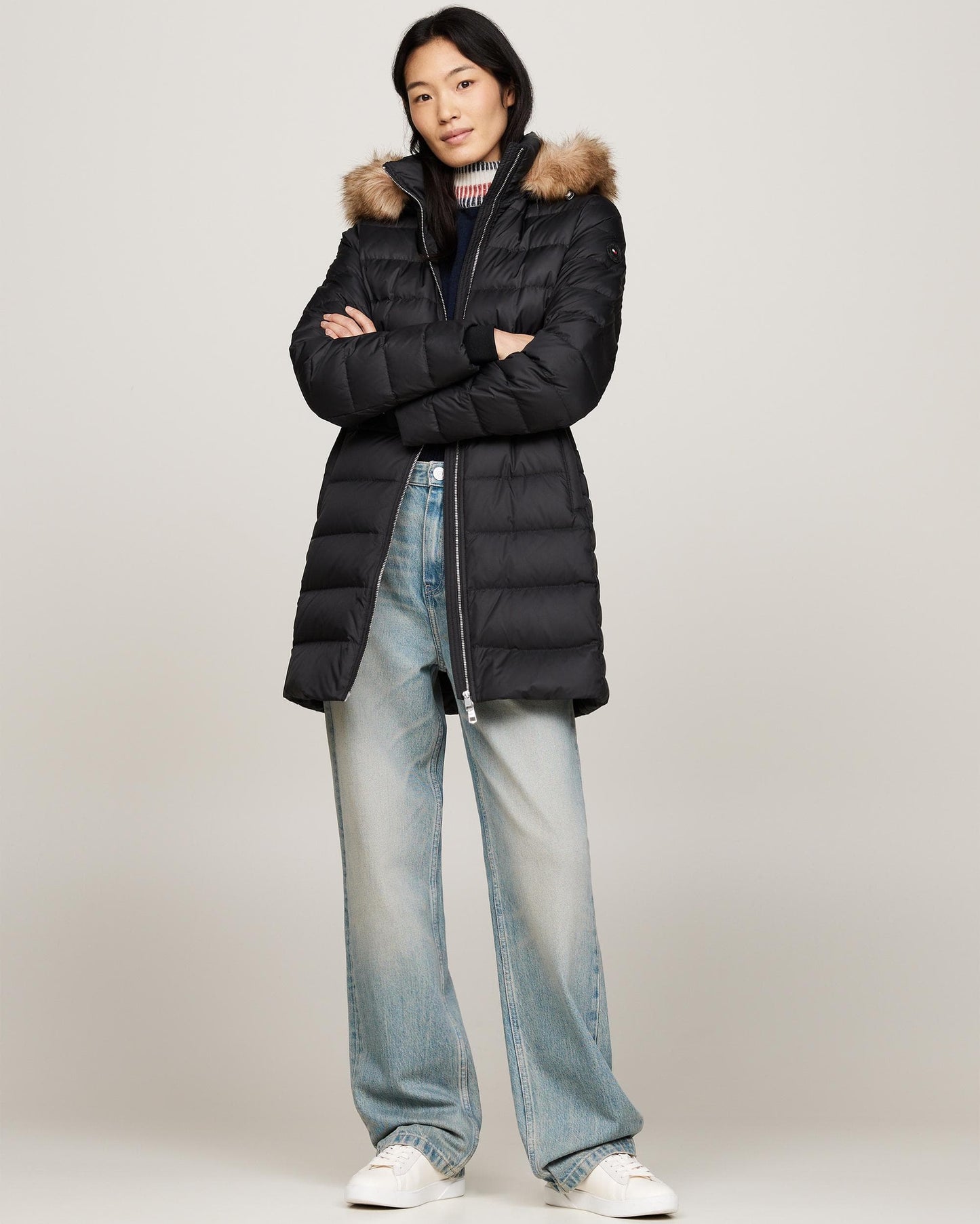Tommy Hilfiger Tyra Long Down Faux Fur Womens Jacket