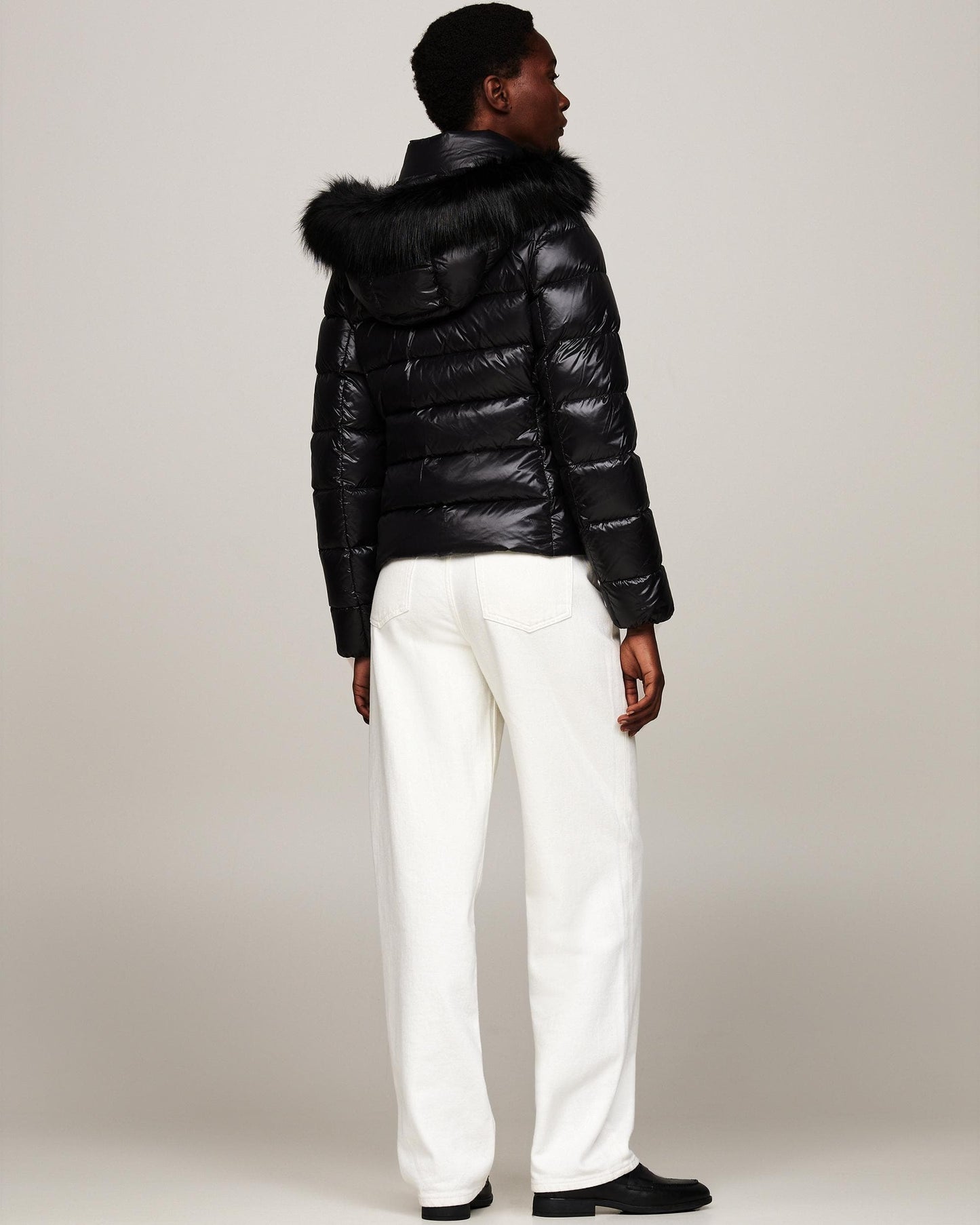 Tommy Hilfiger Tyra Gloss Down Faux Fur Womens Jacket