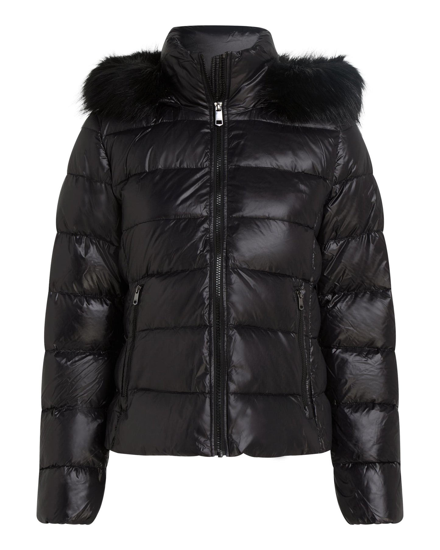 Tommy Hilfiger Tyra Gloss Down Faux Fur Womens Jacket