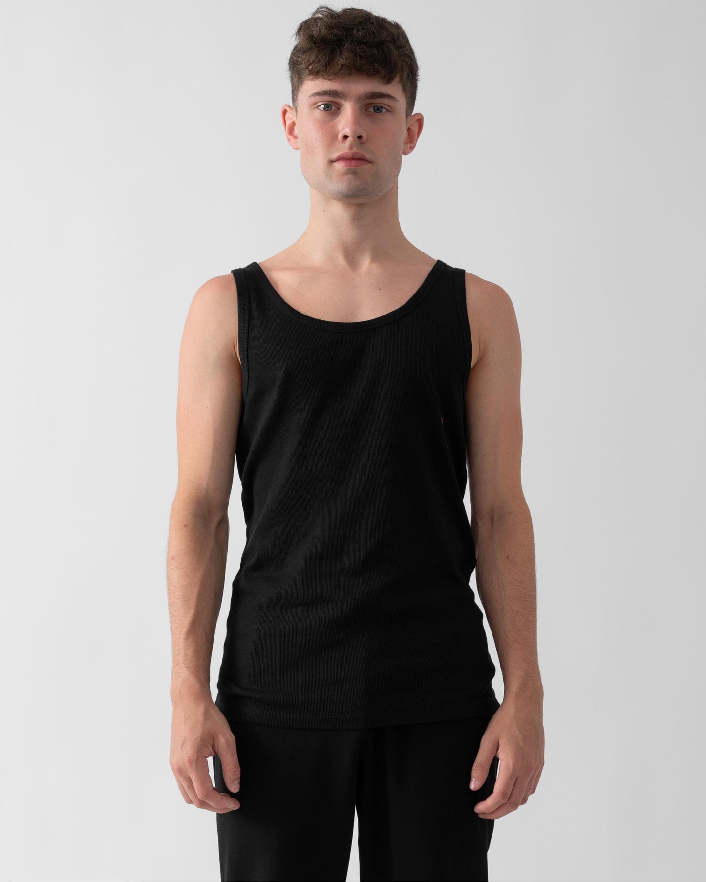 HUGO HUGO Mens Two-Pack of Logo Underwear Vests in Stretch Cotton
