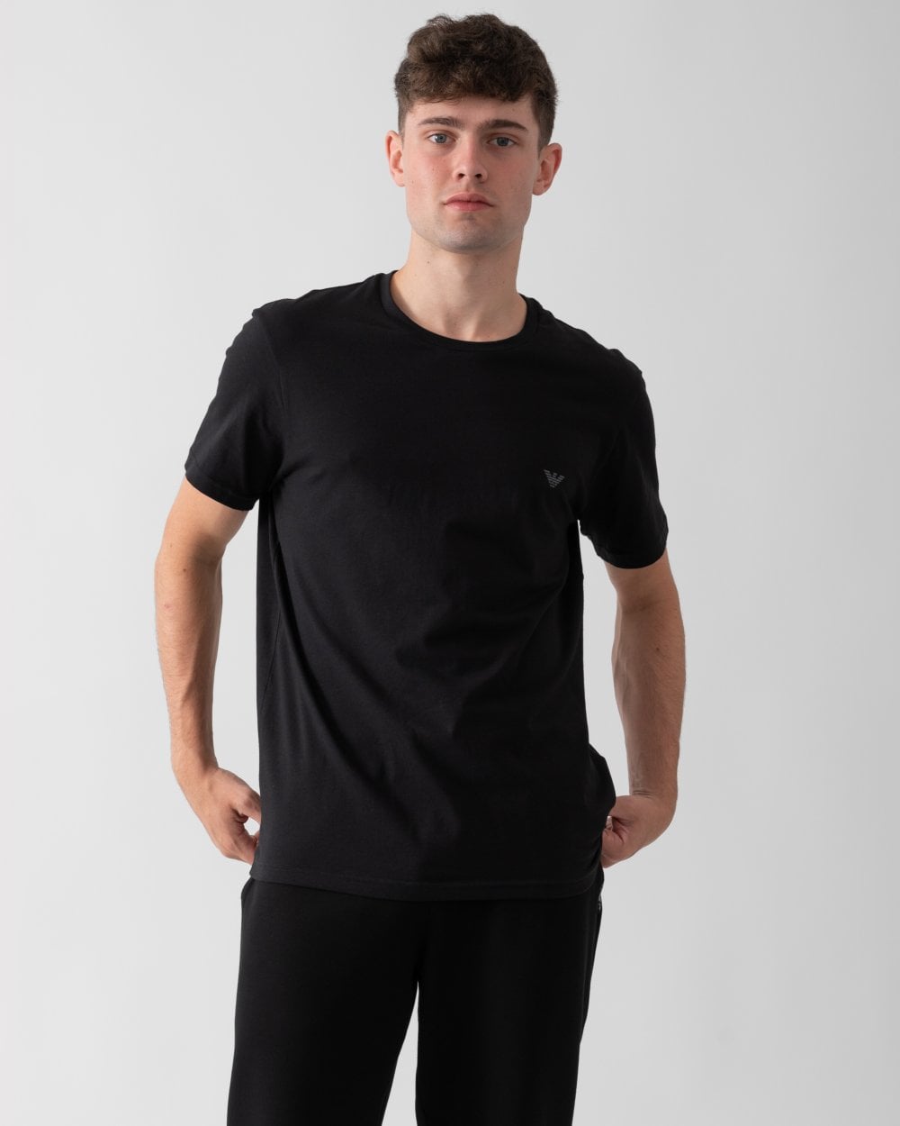 Emporio Armani Mens Knit 2-Pack Crew Neck Loungewear T-Shirts 111267-4F720