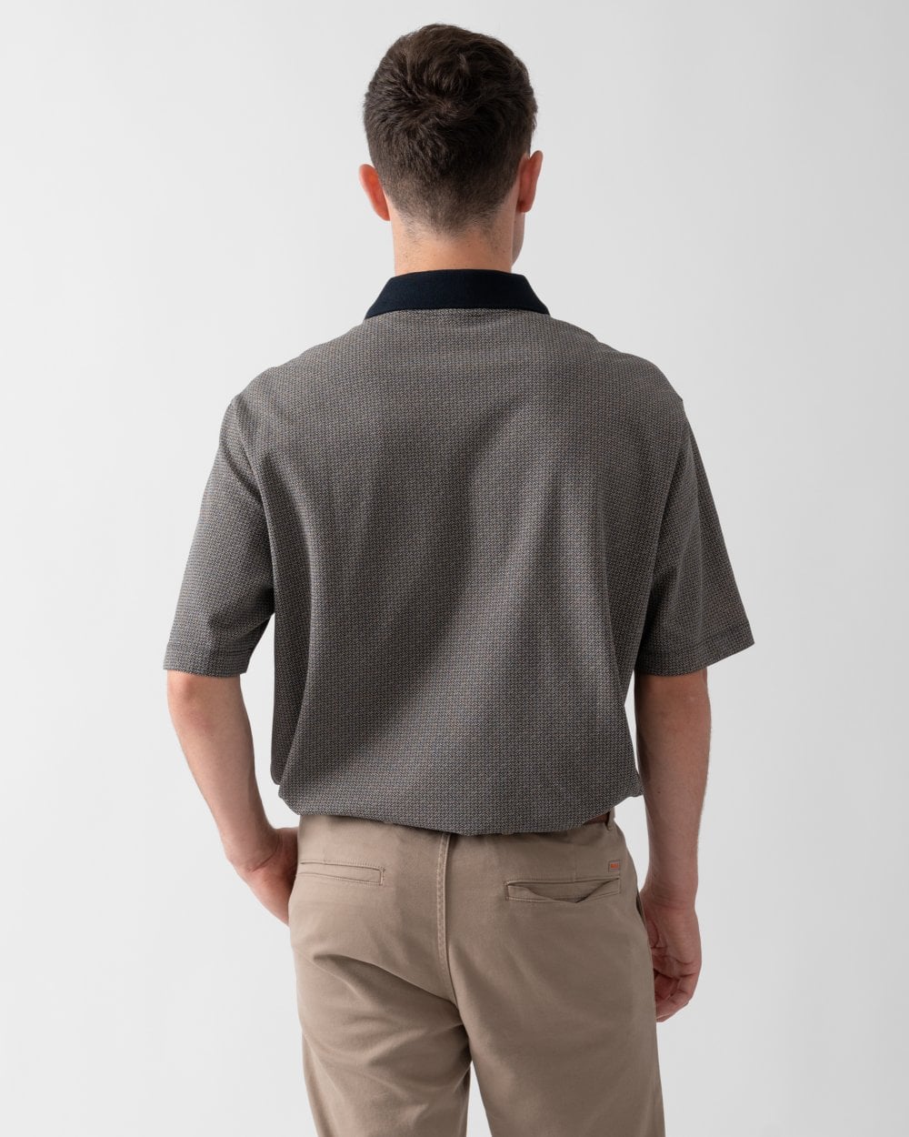 Armani Exchange Armani Exchange Mens AOP Logo Pattern Polo Shirt