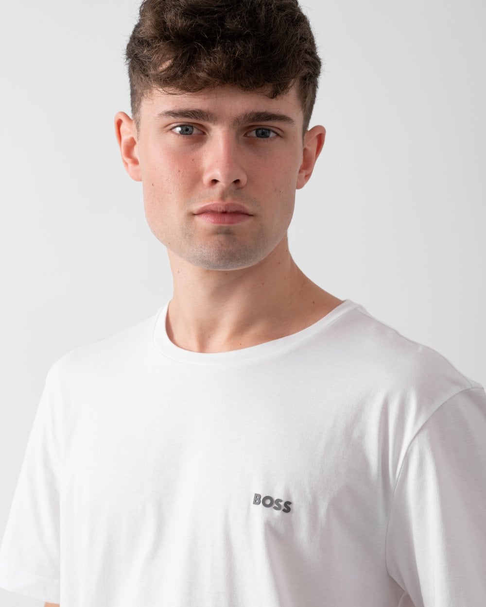 BOSS Green Tee Pima Mens Logo T-Shirt - White 100