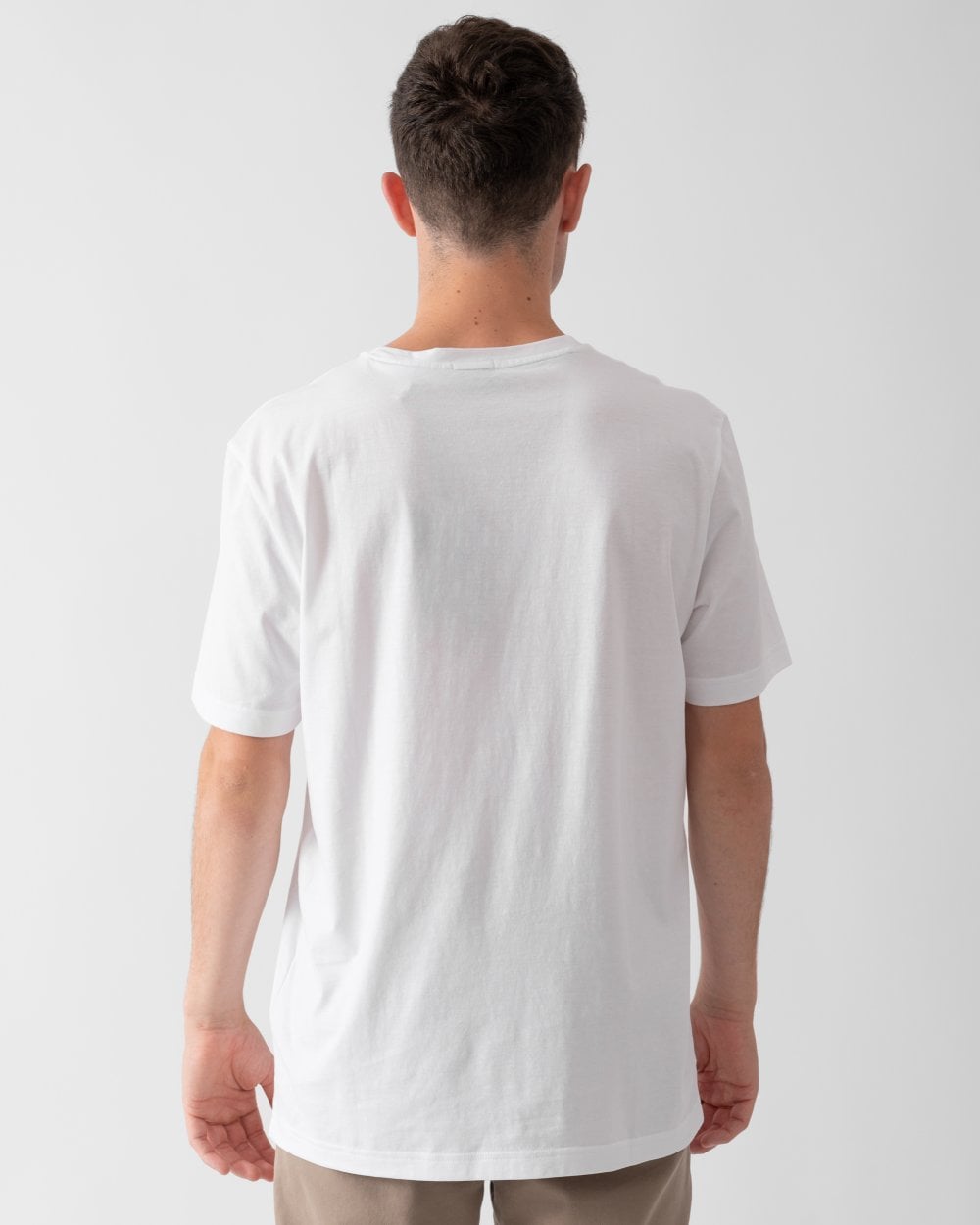 BOSS Green Tee Pima Mens Logo T-Shirt - White 100