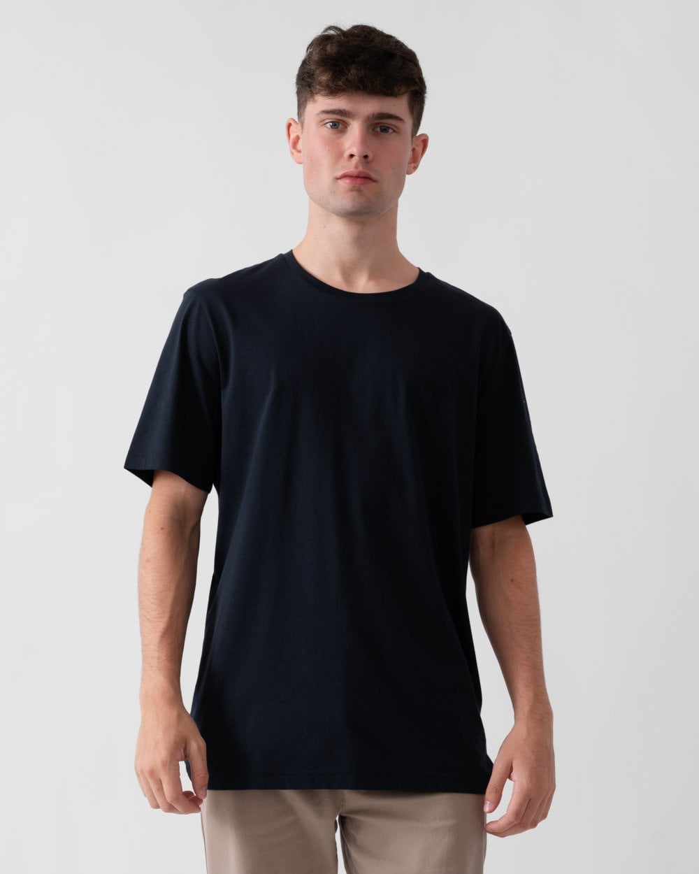 BOSS Green Tee Pima Mens Logo T-Shirt - Dark Blue 402