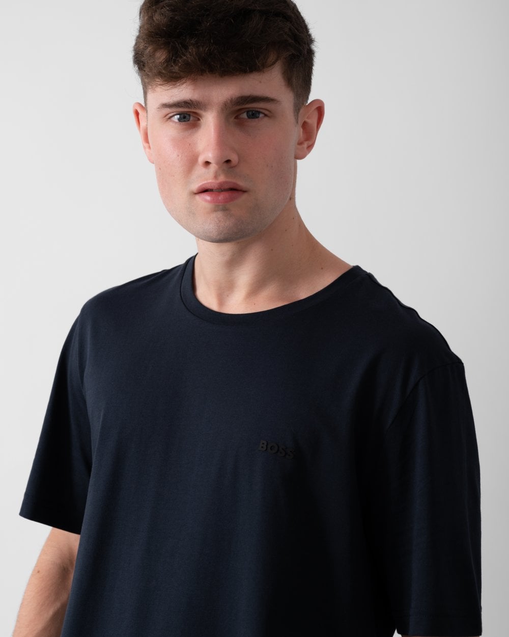 BOSS Green Tee Pima Mens Logo T-Shirt - Dark Blue 402