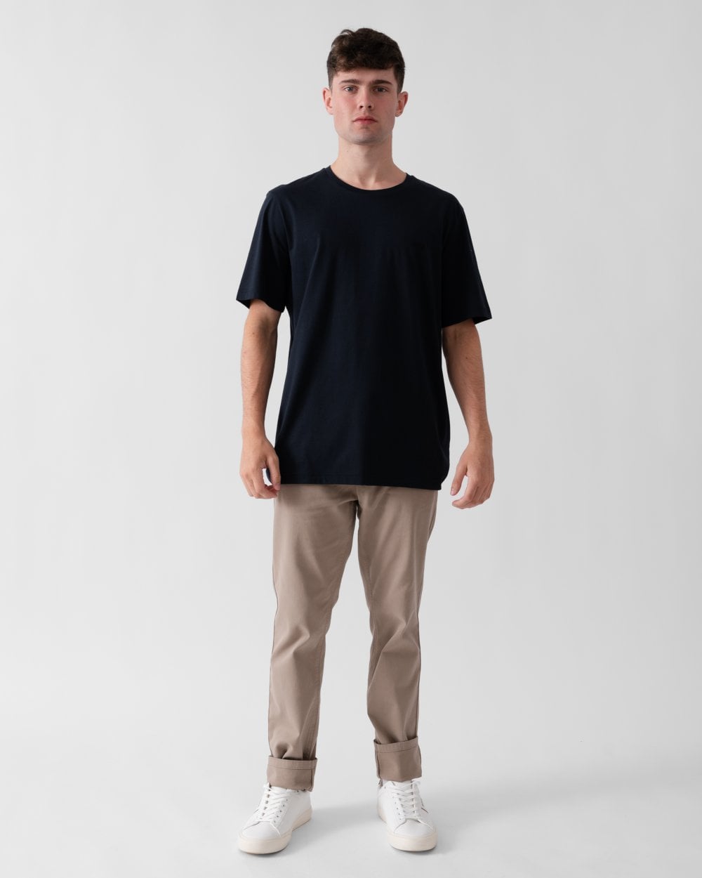 BOSS Green Tee Pima Mens Logo T-Shirt - Dark Blue 402
