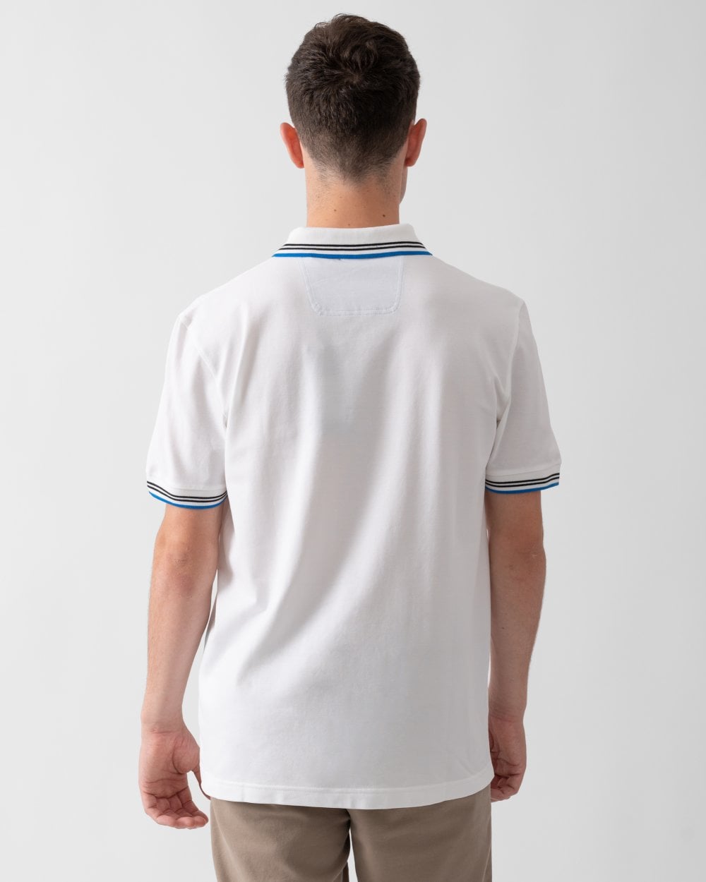 BOSS Green Paul Mens Short Sleeve Polo Shirt With Contrast Tipping - Natural 103