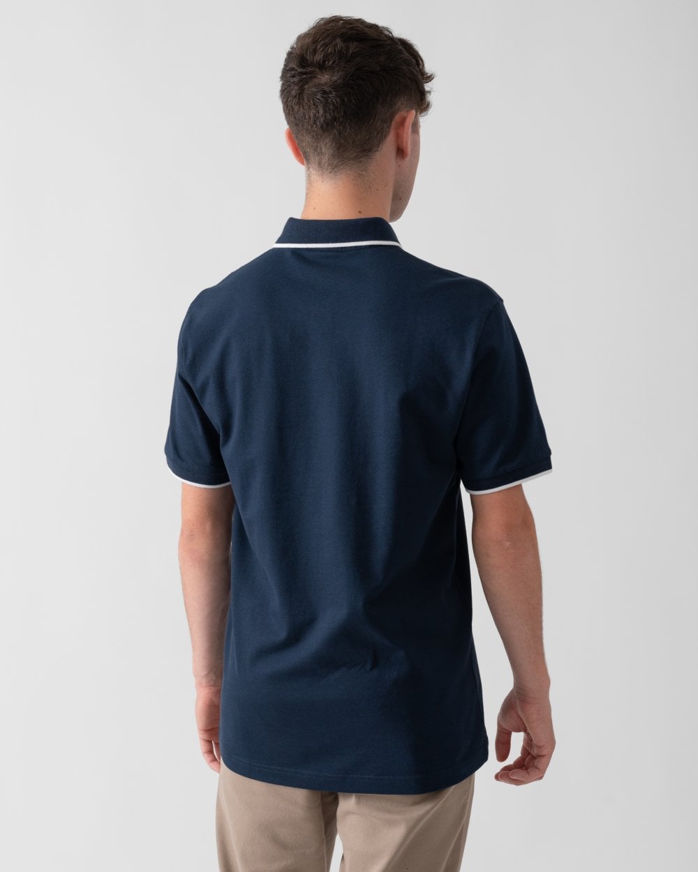 BOSS Orange Passertip Mens Short Sleeve Polo Shirt With Tipped Collar - Open Blue 464