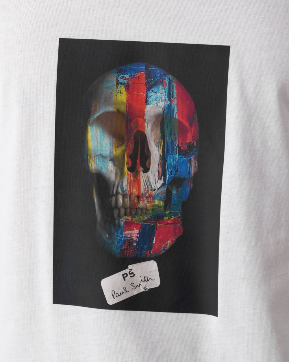 PS Paul Smith Mens Regular Fit Colour Skull T-Shirt - 01 White