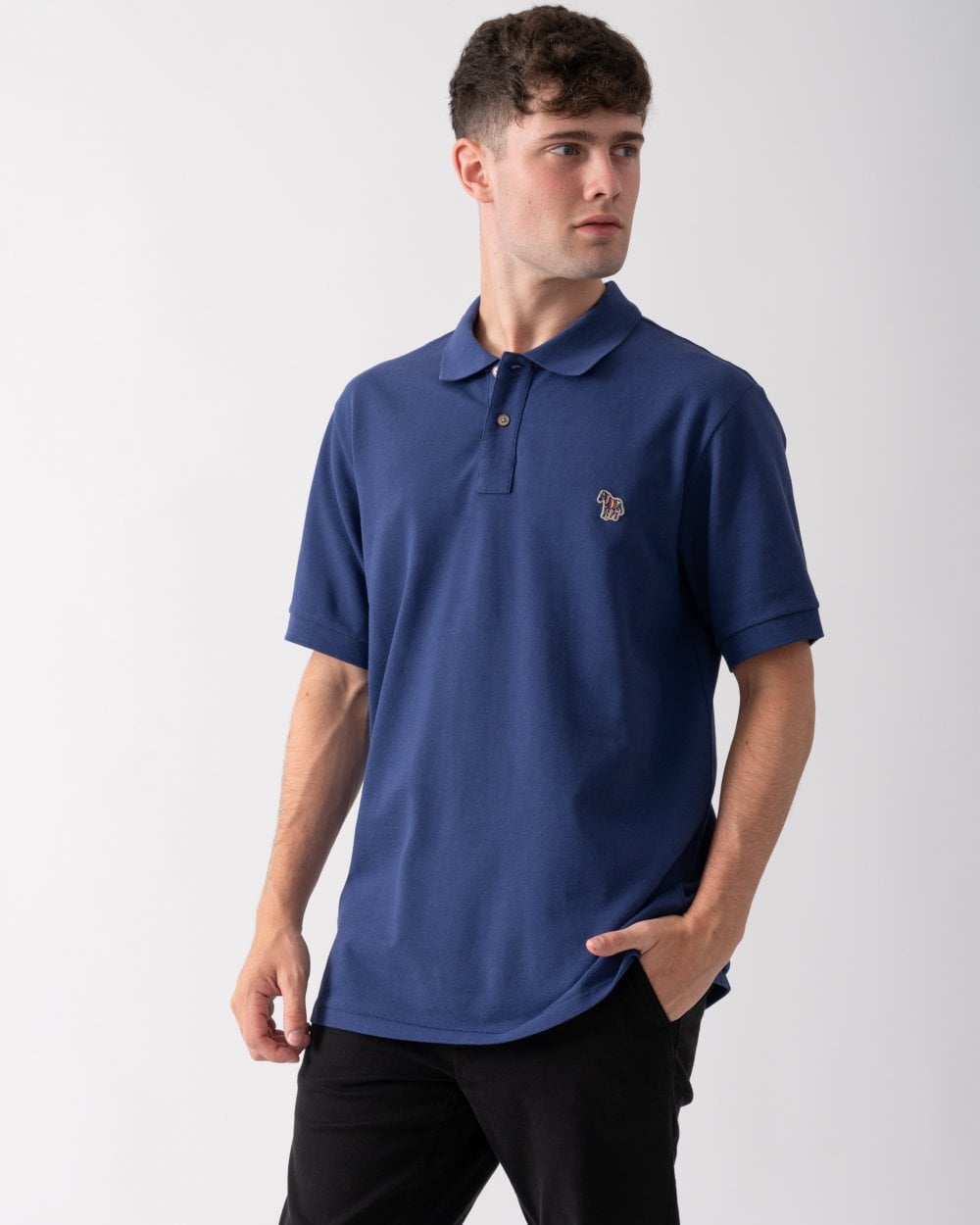 PS Paul Smith Mens Regular Fit Short Sleeve Polo Shirt Zebra