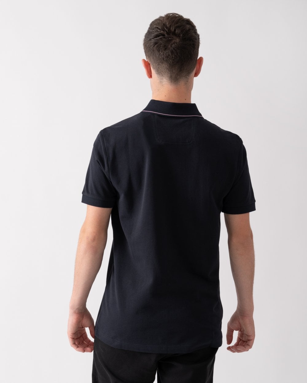 BOSS Green Paule 4 Mens Tipped Collar Polo Shirt - Dark Blue 404