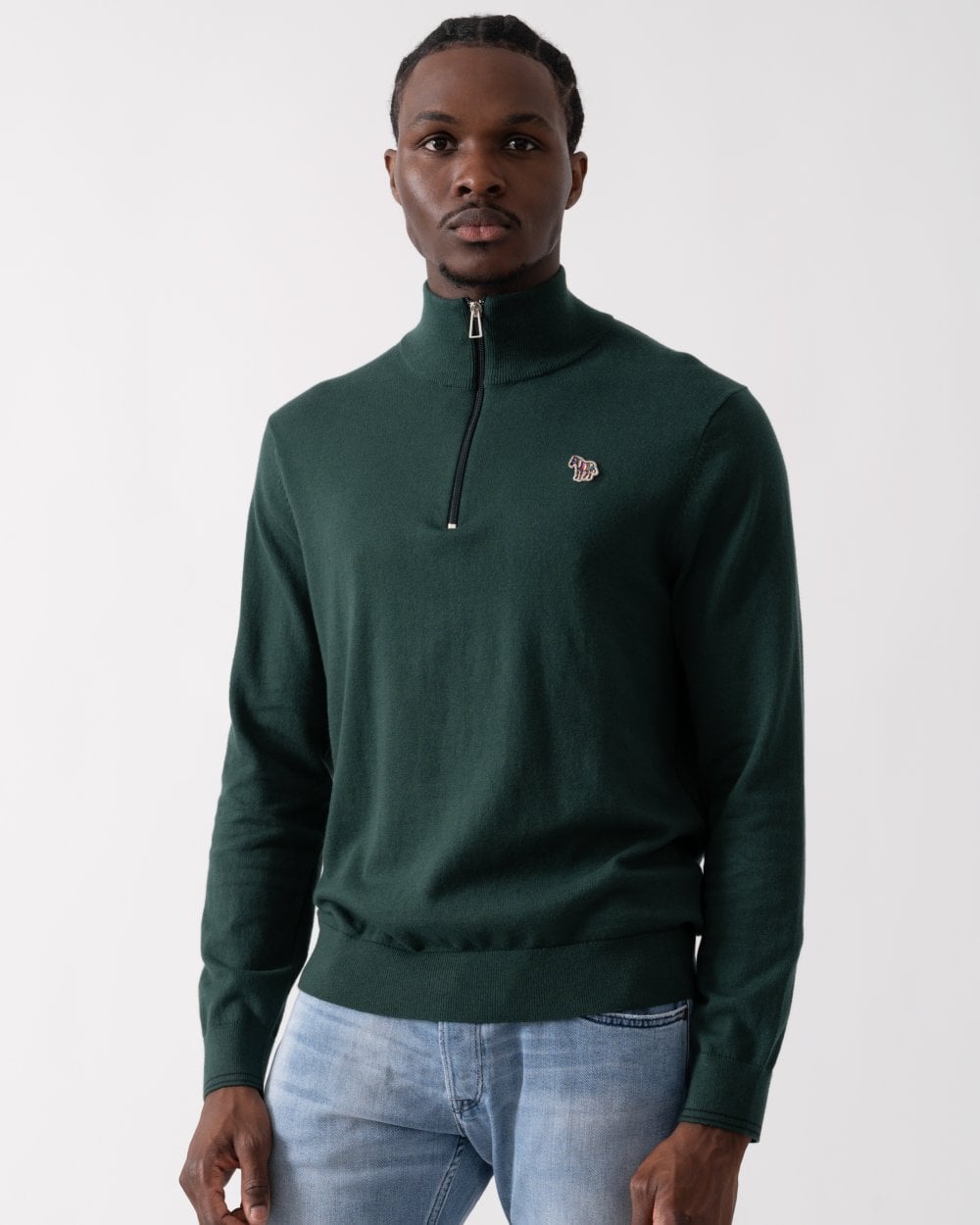 PS Paul Smith Mens Zebra Badge 1/4 Zip Jumper