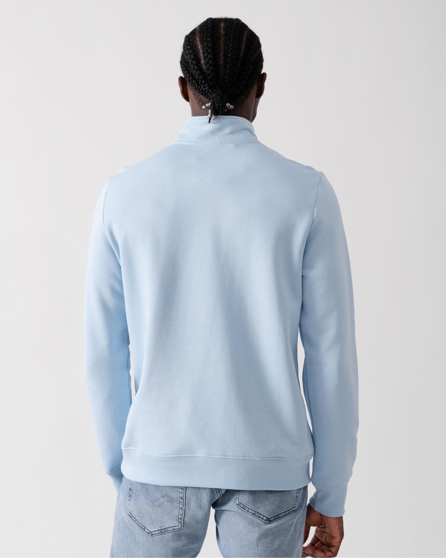 PS Paul Smith Mens Long Sleeve Regular Fit Half Zip Zebra Logo Sweatshirt - 41E Blue