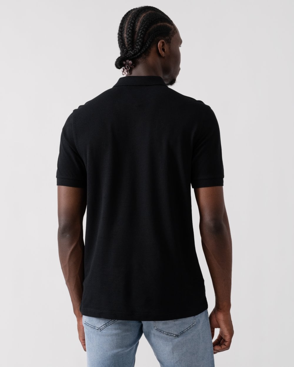 Fred Perry Mens Plain Signature Polo Shirt - Black/Whisky Brown U35