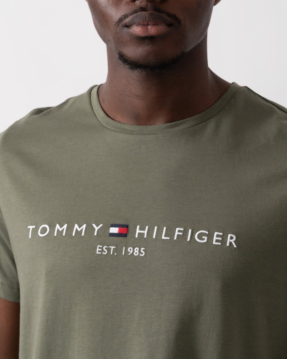 Tommy Hilfiger Tommy Logo Basic Mens T-Shirt - Battle Green