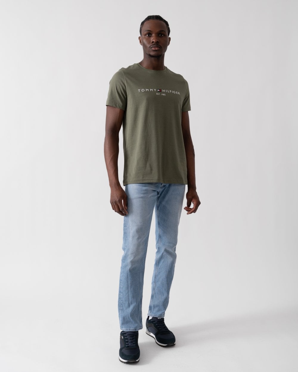 Tommy Hilfiger Tommy Logo Basic Mens T-Shirt - Battle Green