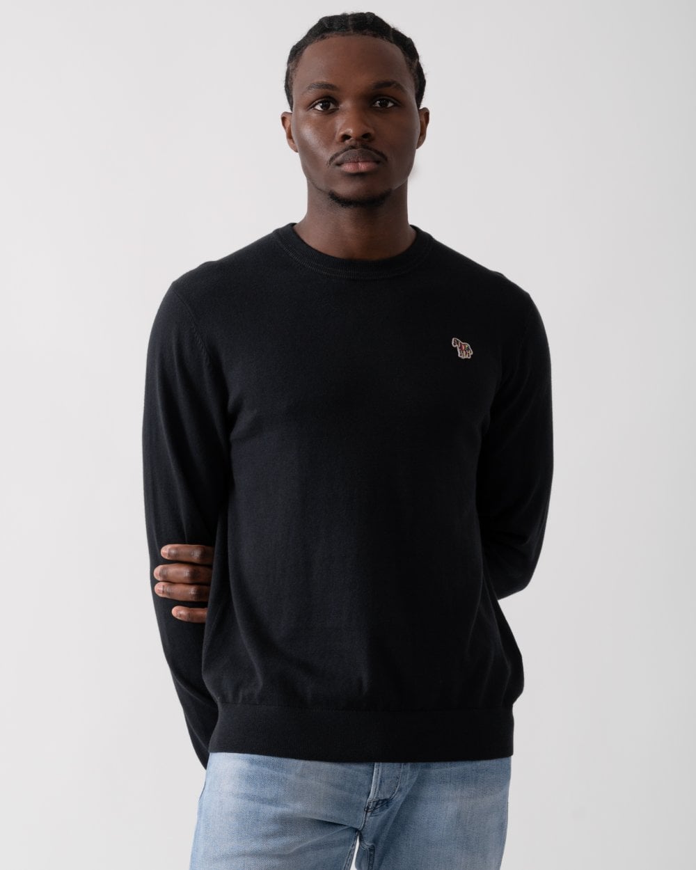 PS Paul Smith Mens Zebra Badge Crew Neck Jumper - 79 Black