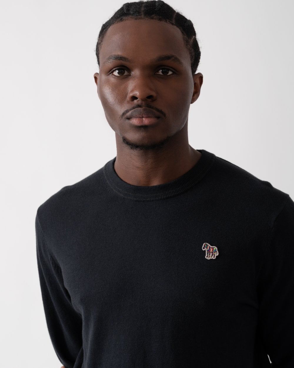 PS Paul Smith Mens Zebra Badge Crew Neck Jumper - 79 Black
