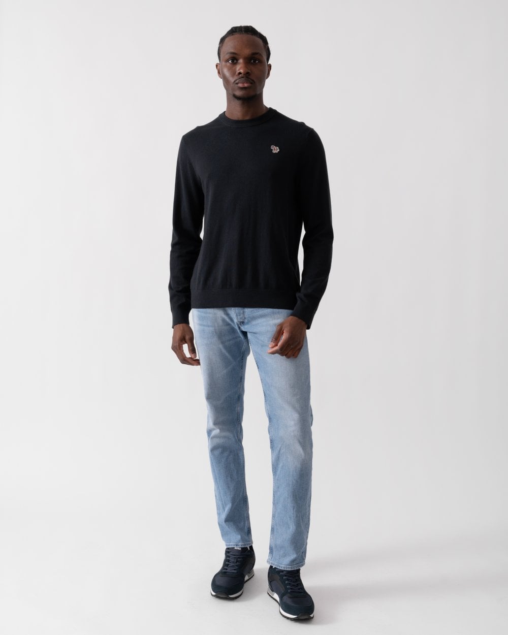 PS Paul Smith Mens Zebra Badge Crew Neck Jumper - 79 Black