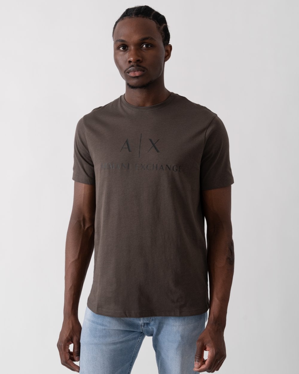 Armani Exchange A|X Logo Mens T-Shirt - Black Olive 1897